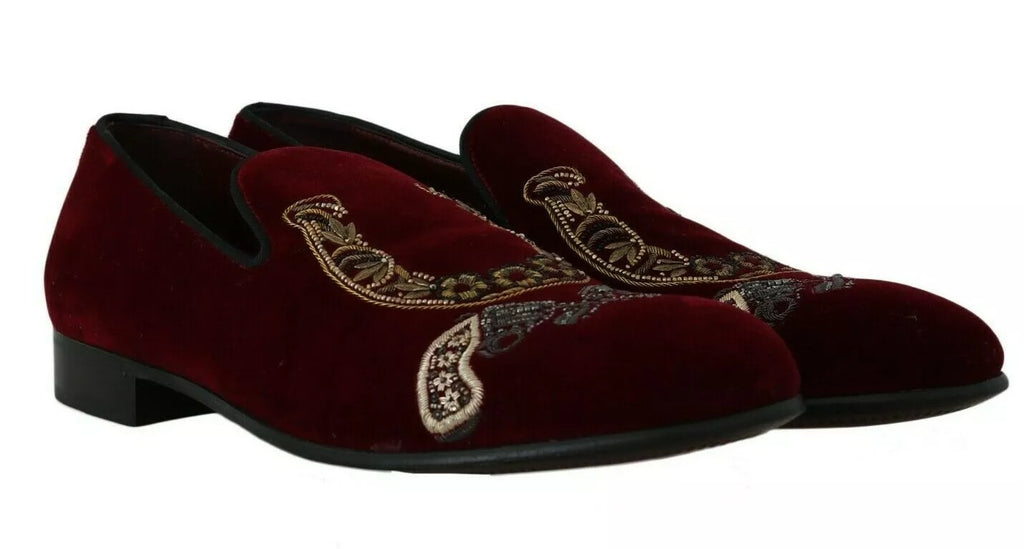 Dolce & Gabbana Red Slip On Loafers for Men additional view