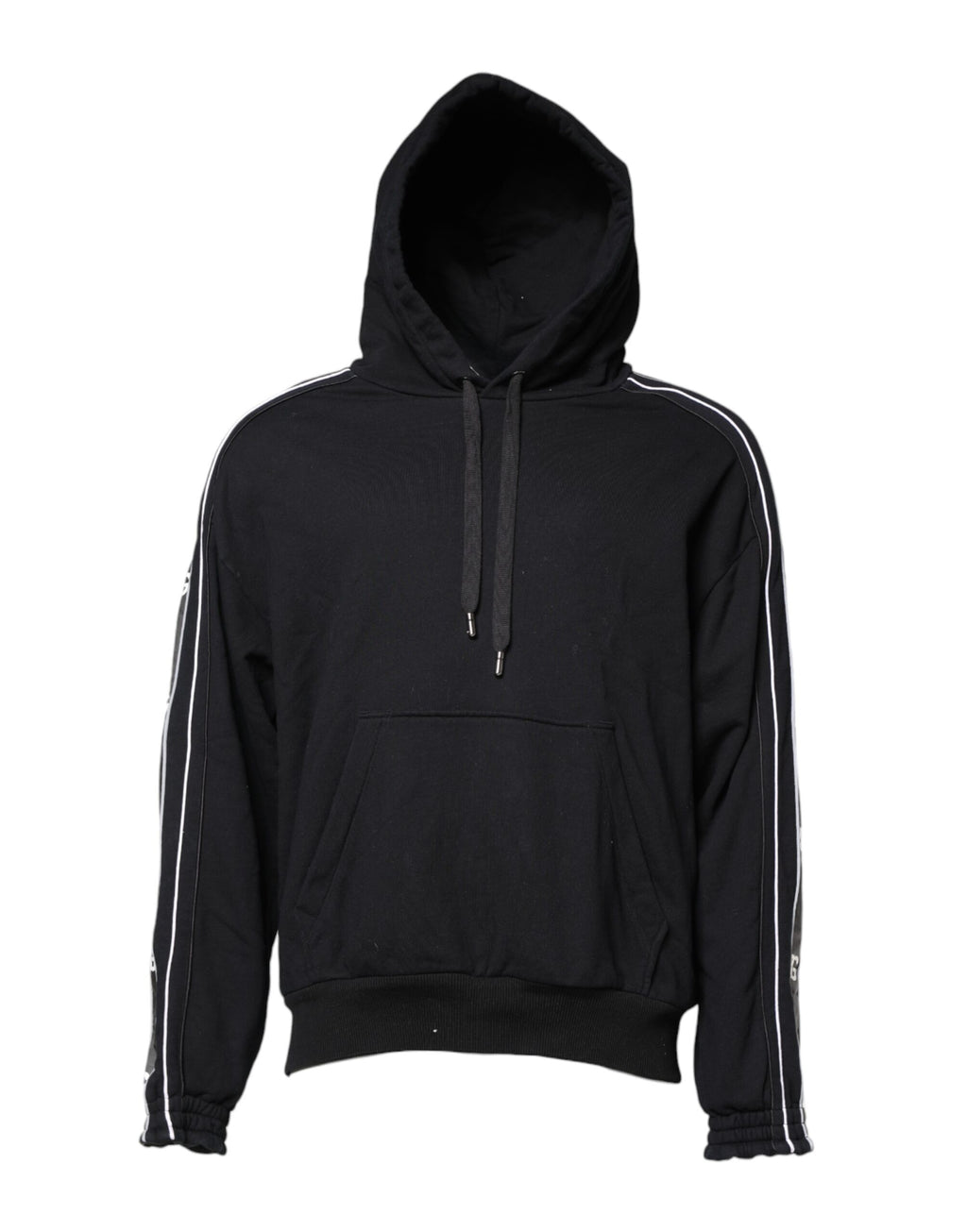 Dolce & Gabbana Sweat-shirt à capuche en coton noir avec logo