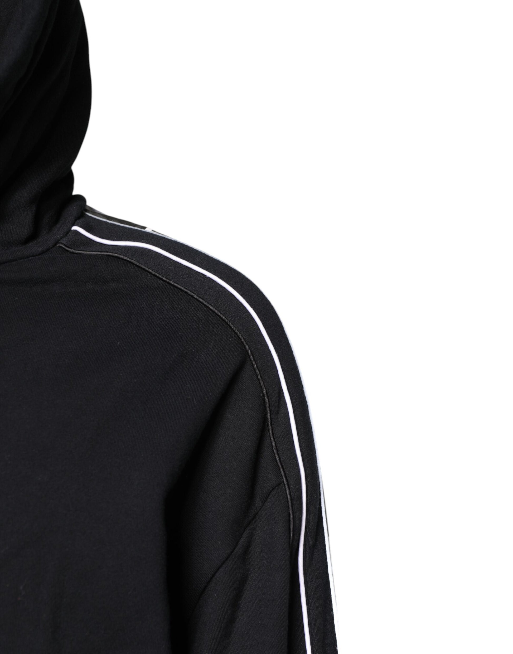 Dolce & Gabbana Sweat-shirt à capuche en coton noir avec logo