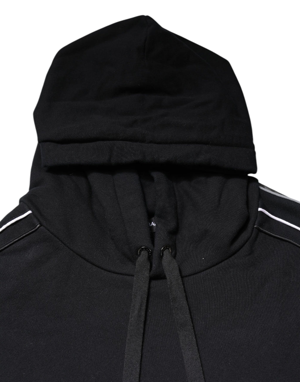 Dolce & Gabbana Sweat-shirt à capuche en coton noir avec logo