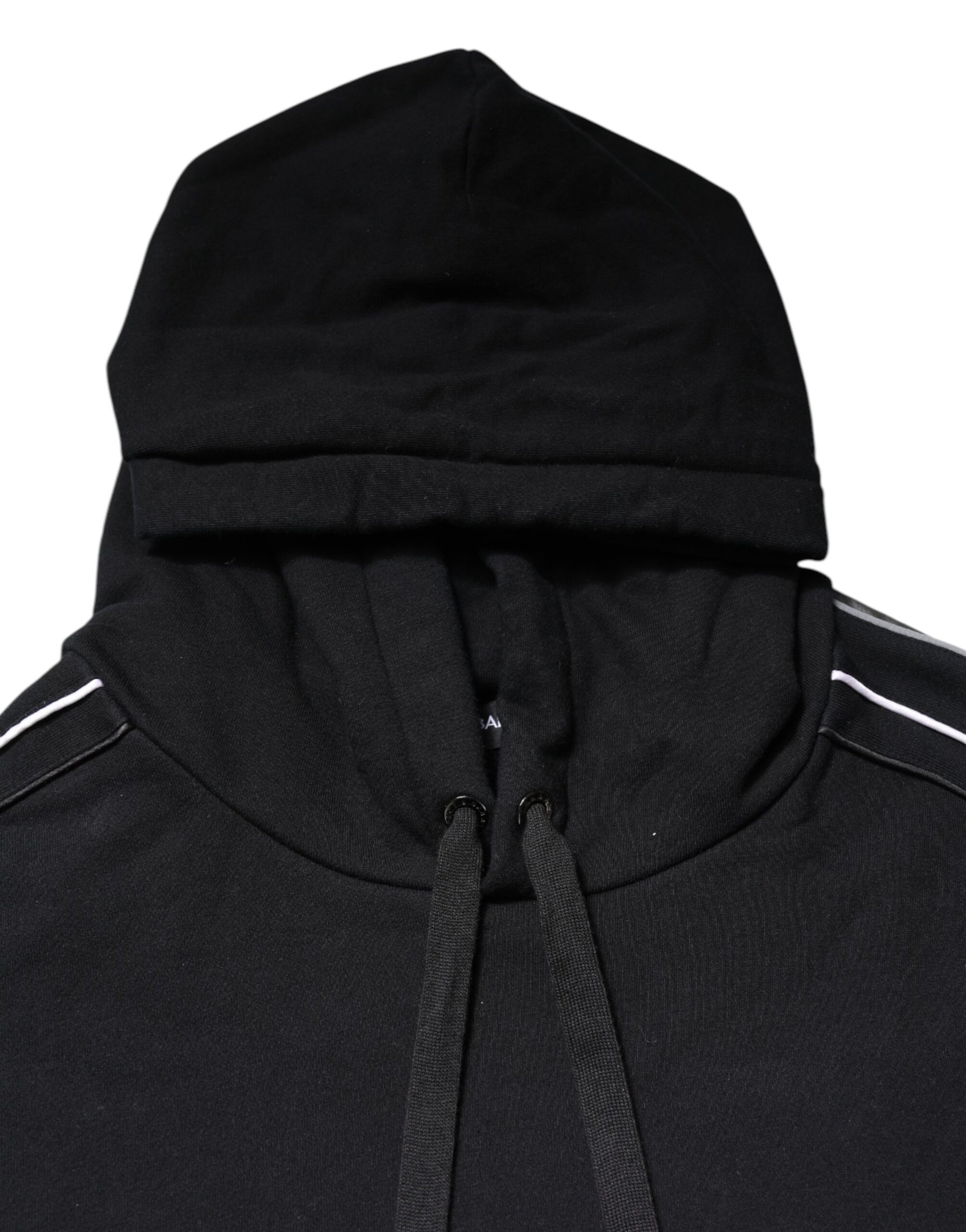 Dolce & Gabbana Sweat-shirt à capuche en coton noir avec logo
