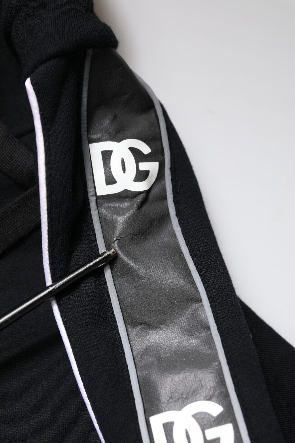 Dolce & Gabbana Sweat-shirt à capuche en coton noir avec logo