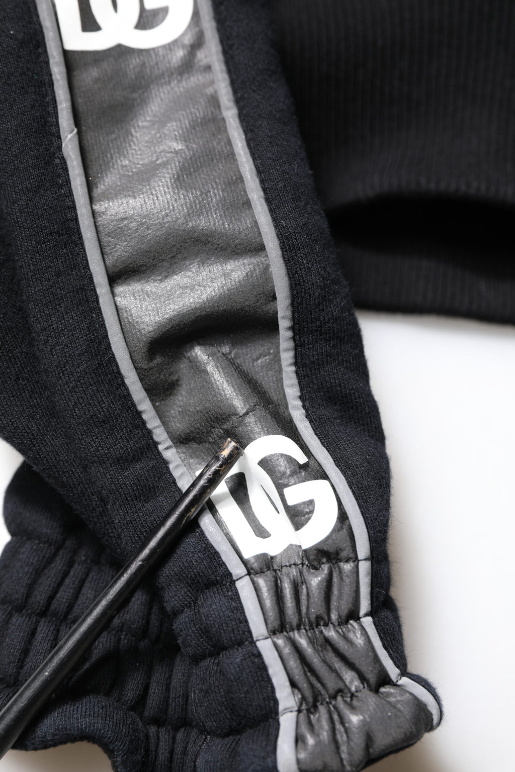 Dolce & Gabbana Sweat-shirt à capuche en coton noir avec logo