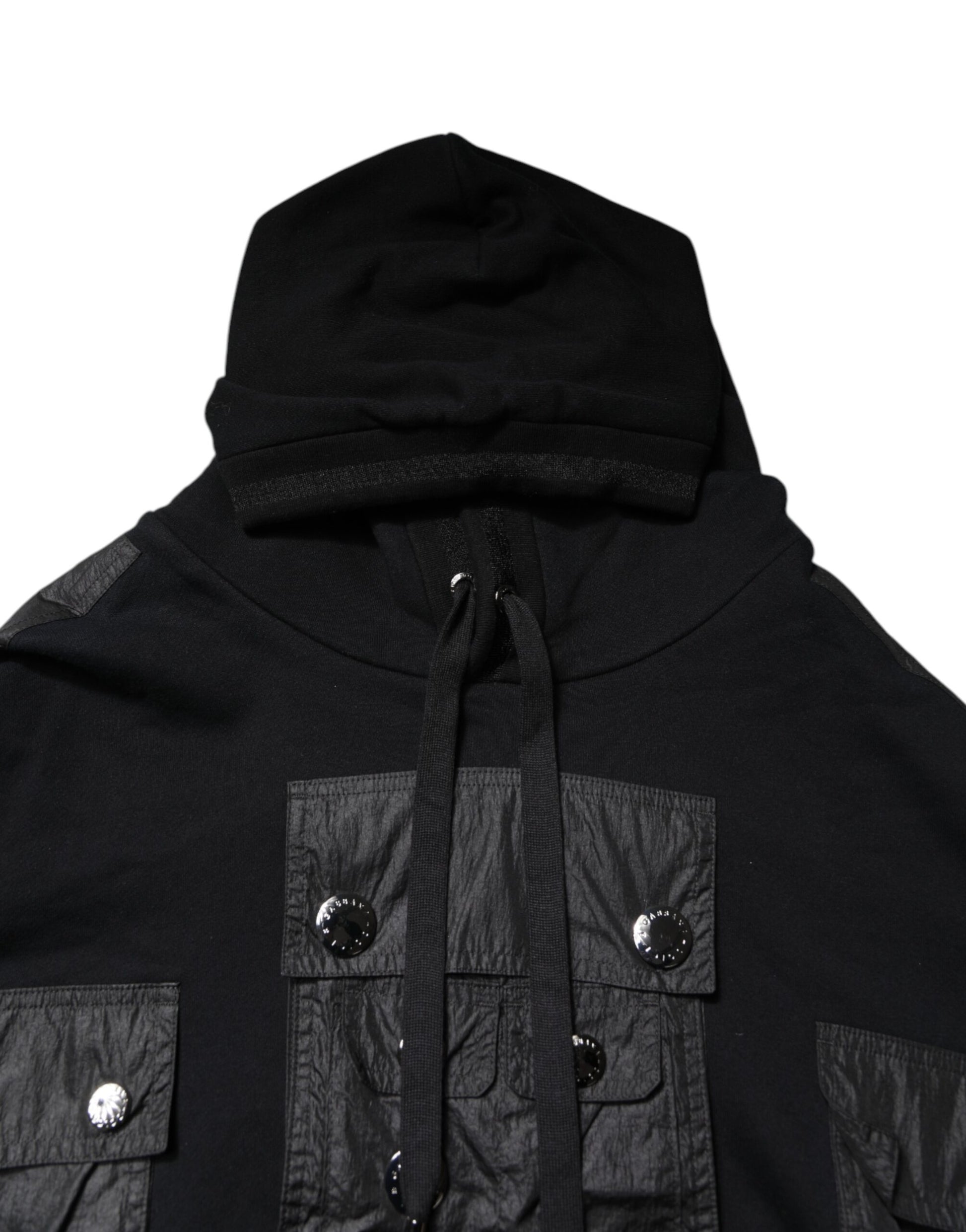 Dolce & Gabbana Black Cotton Hooded Sweatshirt Sweater