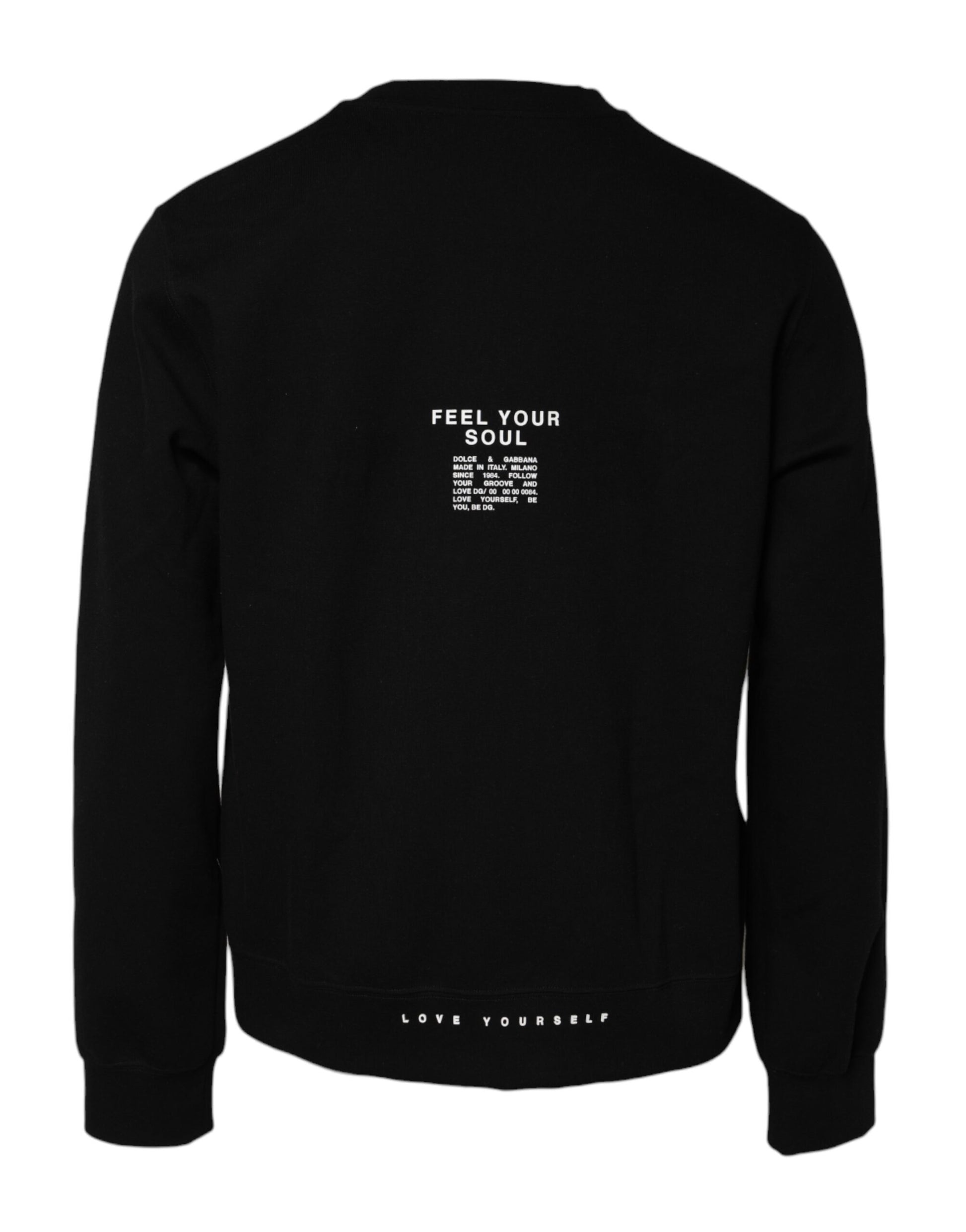 Pull en maille Dolce & Gabbana en coton noir avec logo