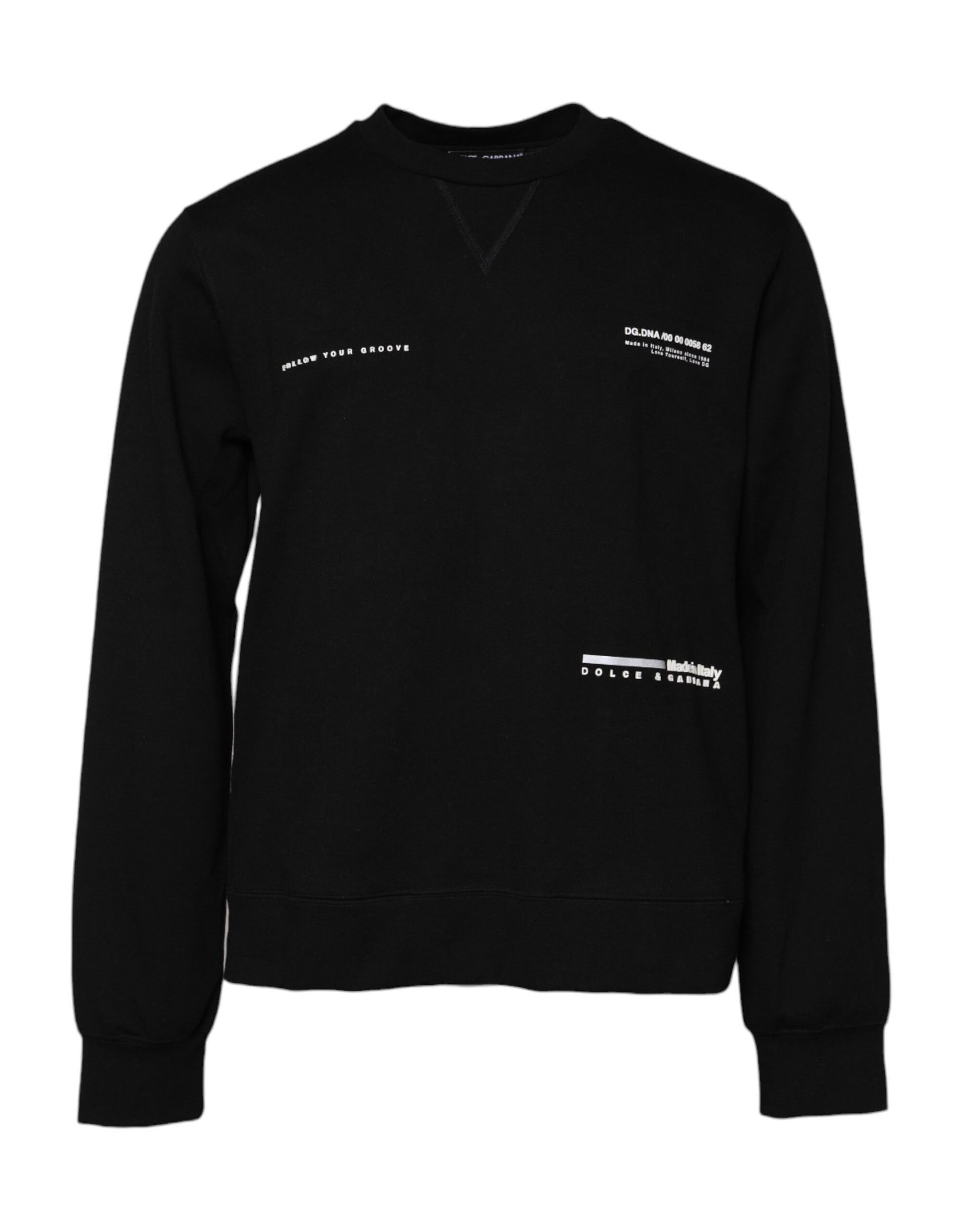 Pull en maille Dolce & Gabbana en coton noir avec logo