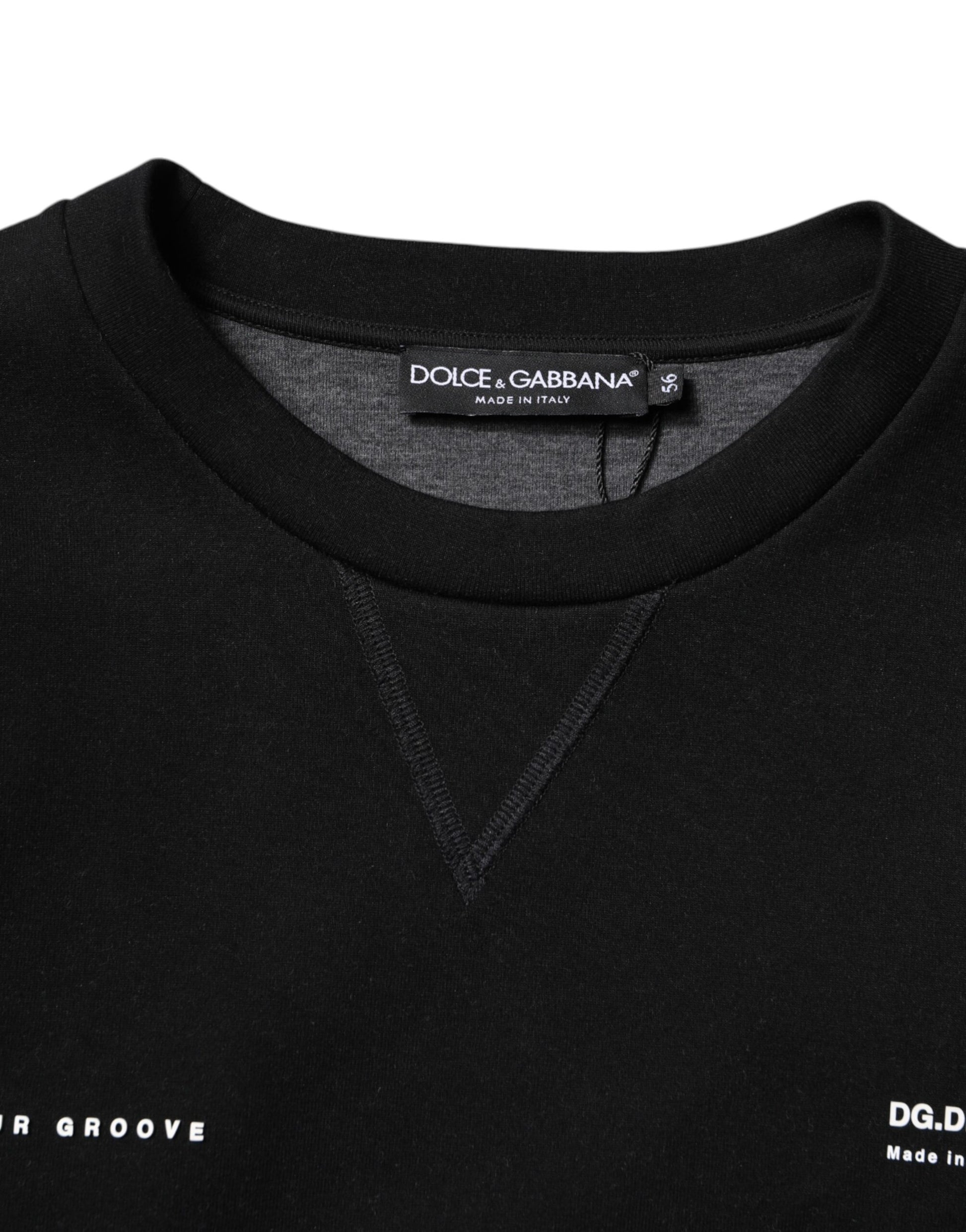 Pull en maille Dolce & Gabbana en coton noir avec logo