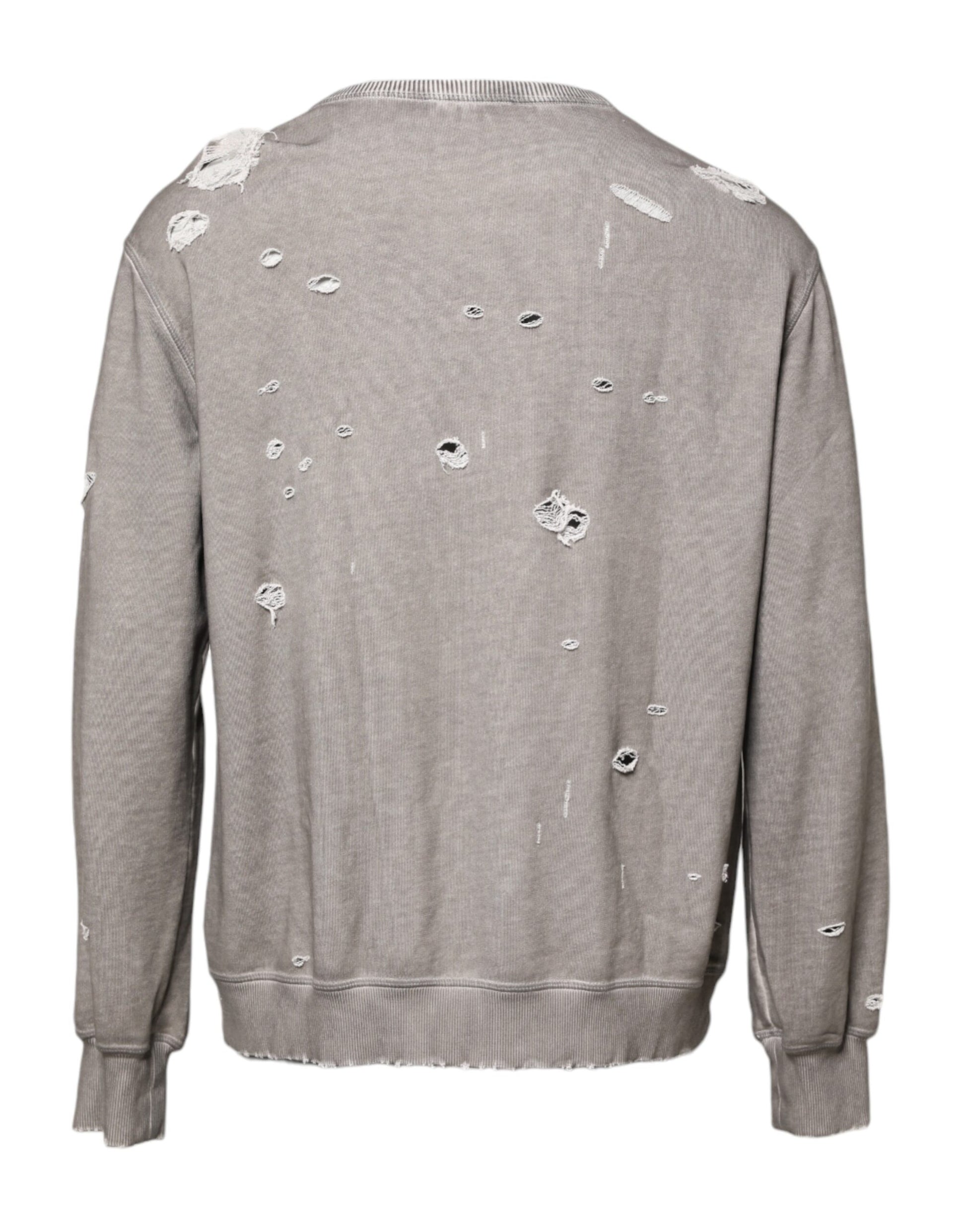 Pull Dolce & Gabbana gris à logo imprimé et col rond