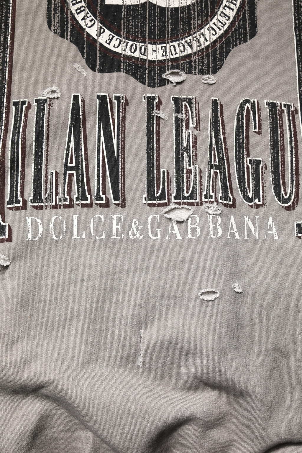Pull Dolce & Gabbana gris à logo imprimé et col rond