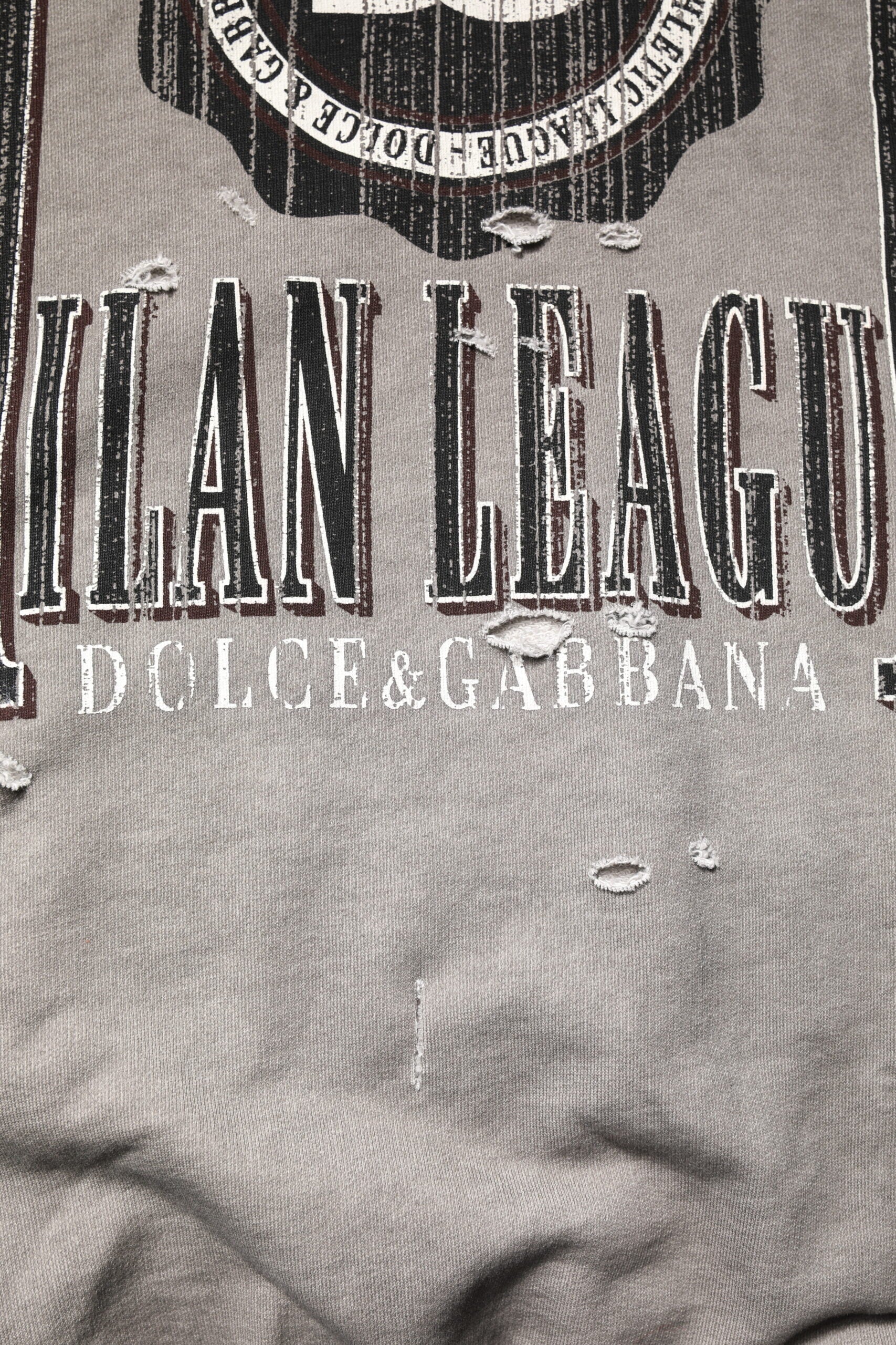 Pull Dolce & Gabbana gris à logo imprimé et col rond