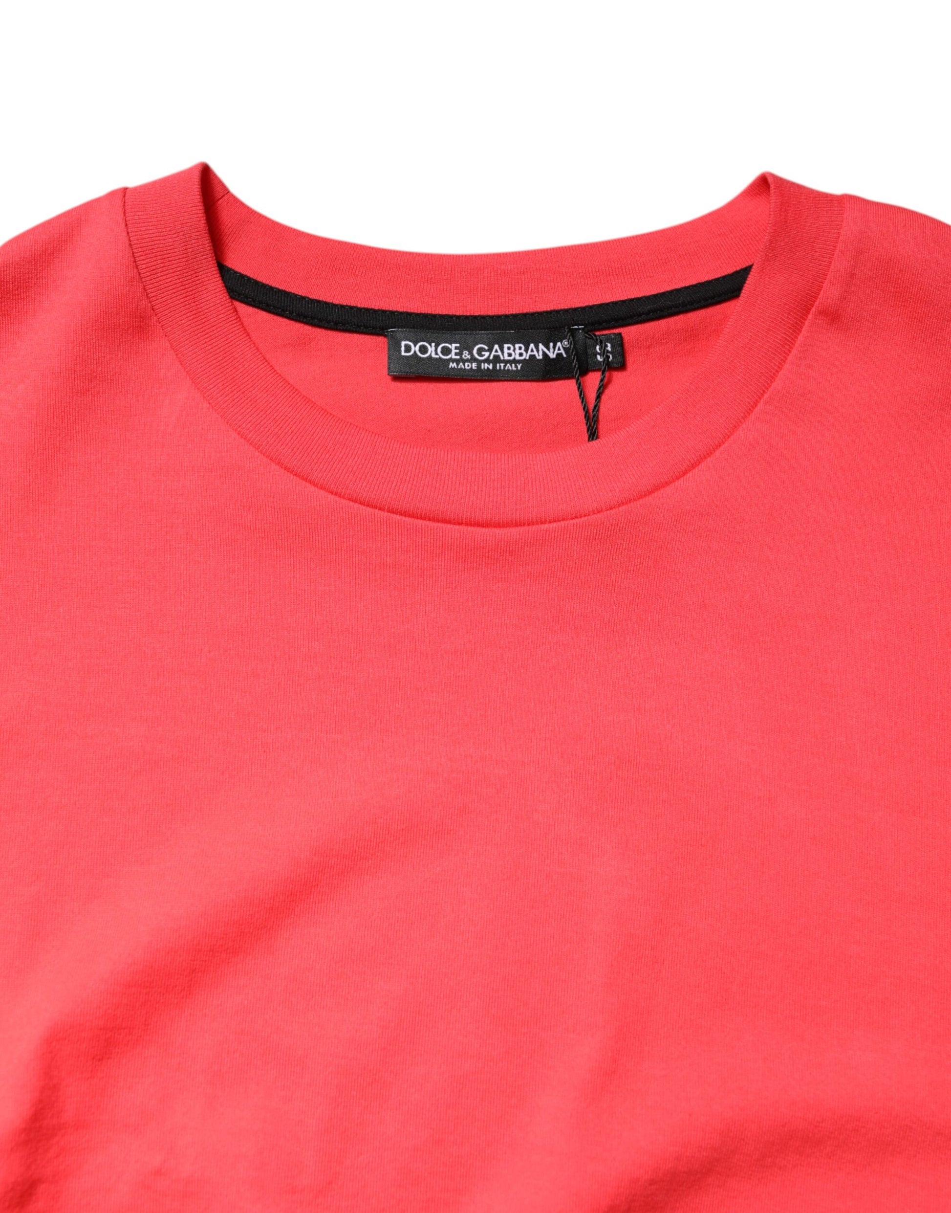 T-shirt Dolce & Gabbana en coton rouge à imprimé lettres et col rond