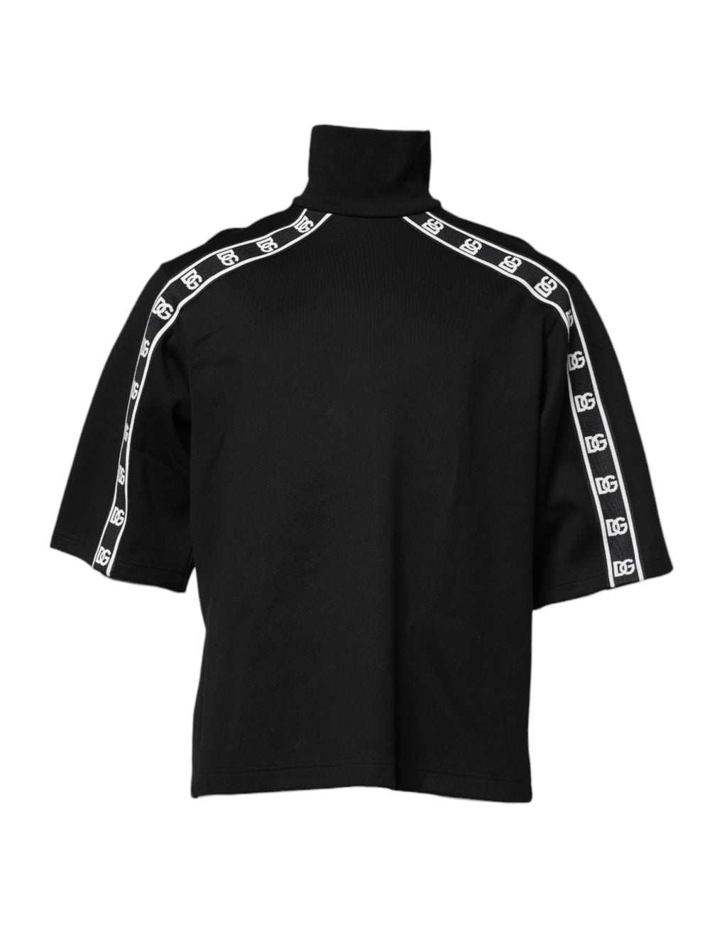 T-shirt Dolce & Gabbana noir en coton à col roulé imprimé DG