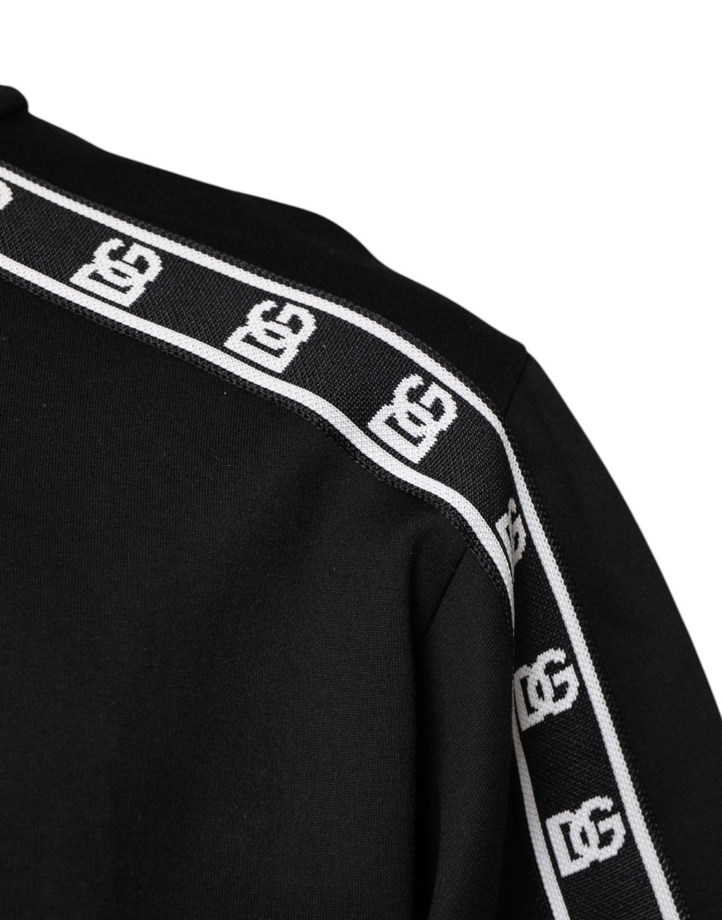 T-shirt Dolce & Gabbana noir en coton à col roulé imprimé DG