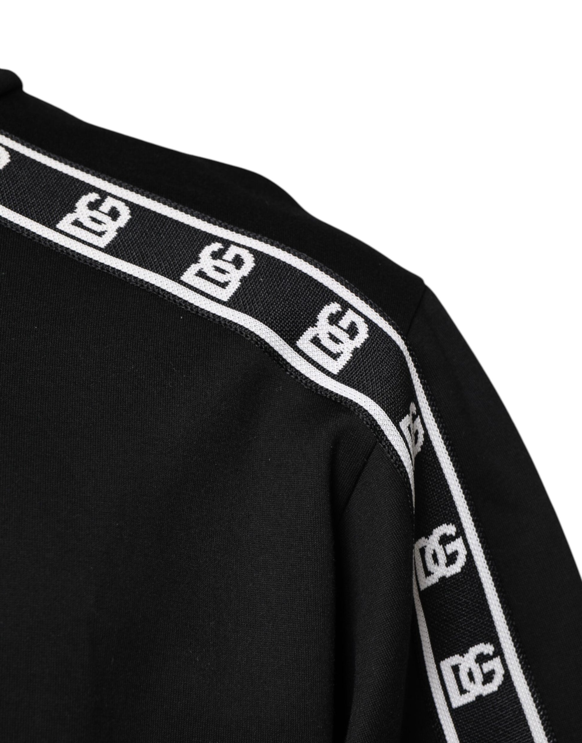 T-shirt Dolce & Gabbana noir en coton à col roulé imprimé DG