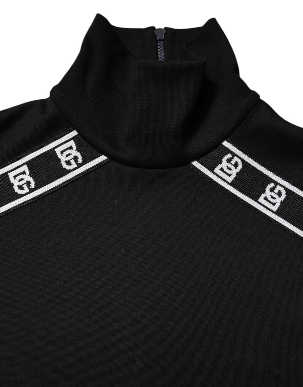 T-shirt Dolce & Gabbana noir en coton à col roulé imprimé DG