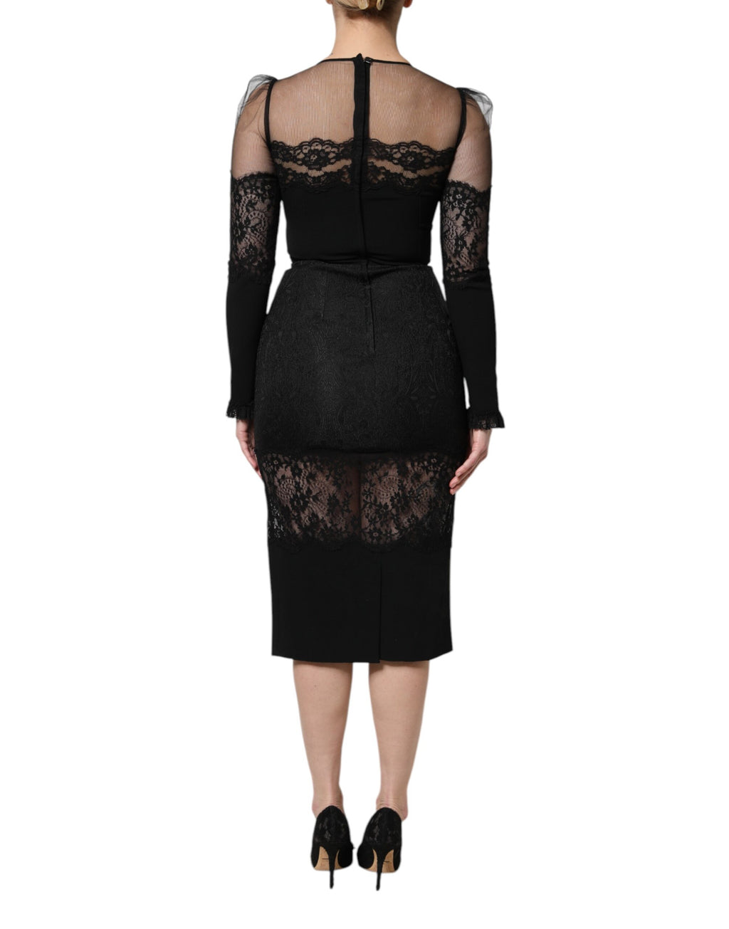 Dolce & Gabbana Black Midi Dress for Women side view