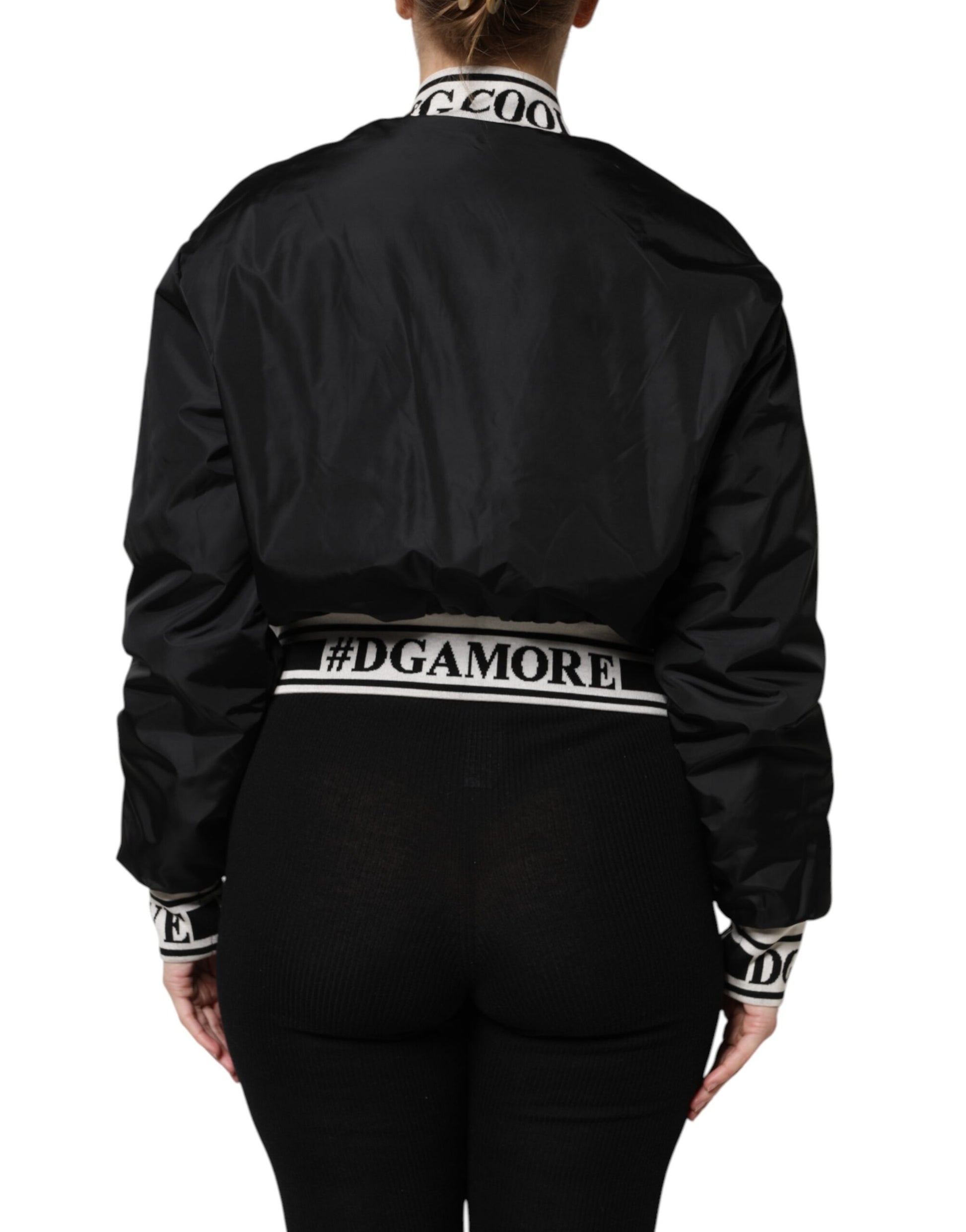 Dolce & Gabbana Black Bomber for Women side view