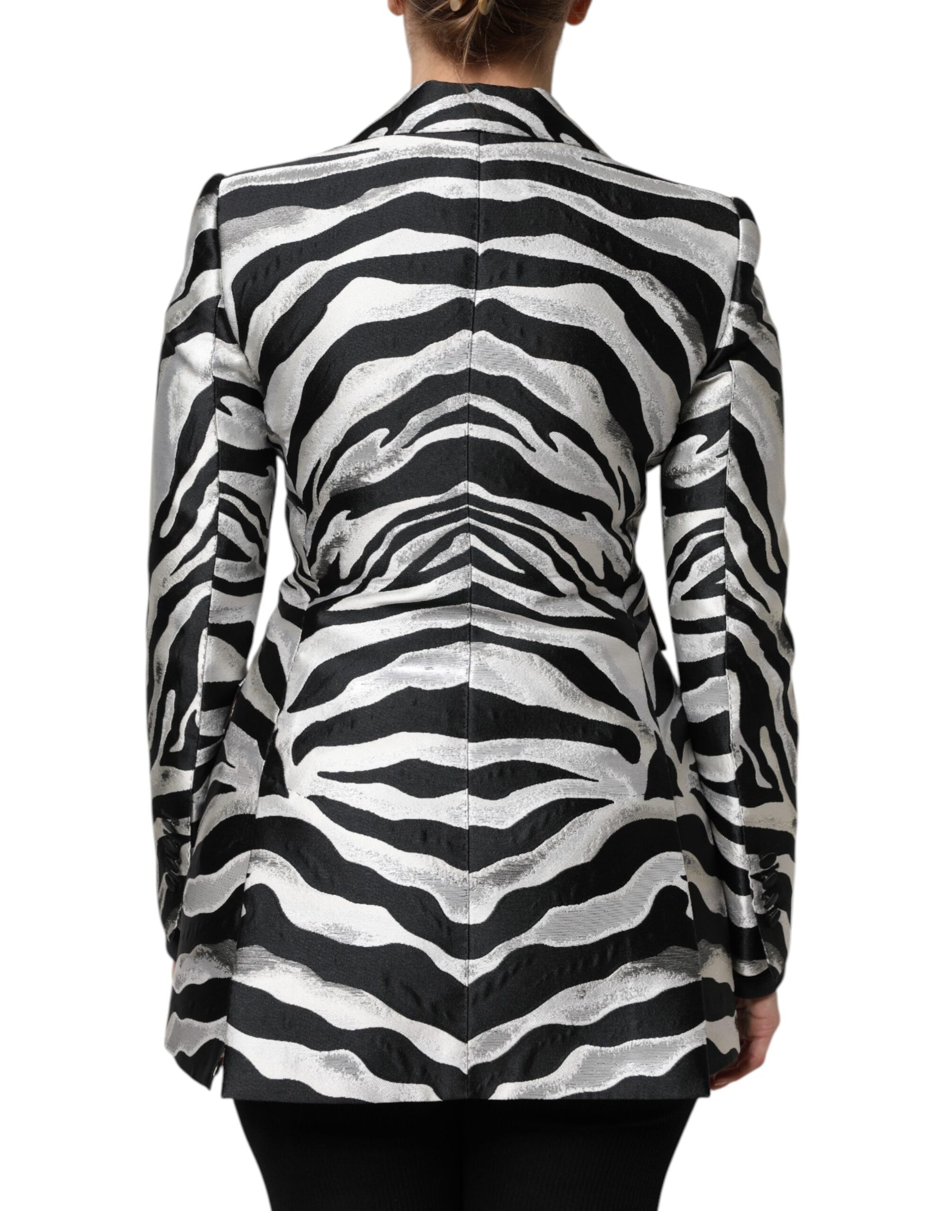 Veste blazer femme Dolce & Gabbana en polyester noir et blanc