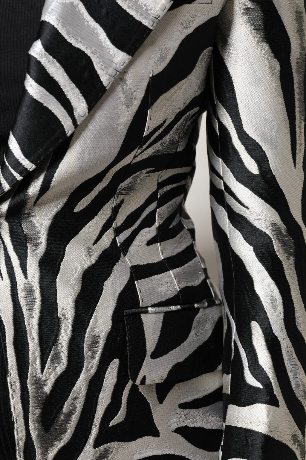 Veste blazer femme Dolce & Gabbana en polyester noir et blanc