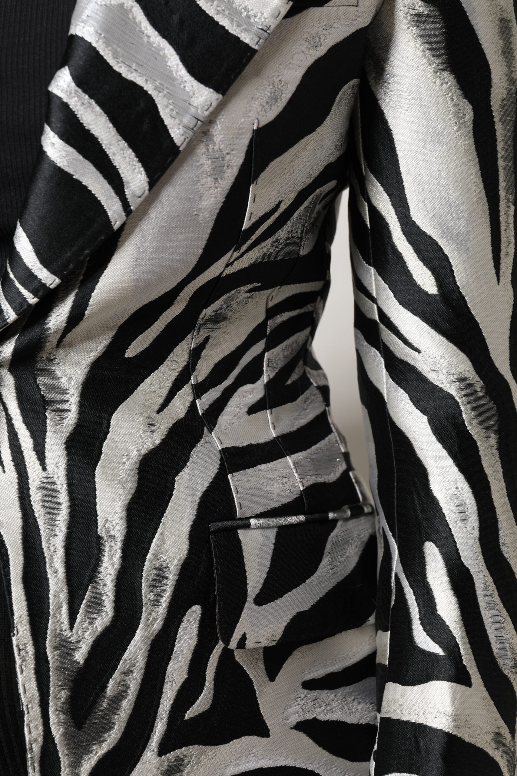 Veste blazer femme Dolce & Gabbana en polyester noir et blanc