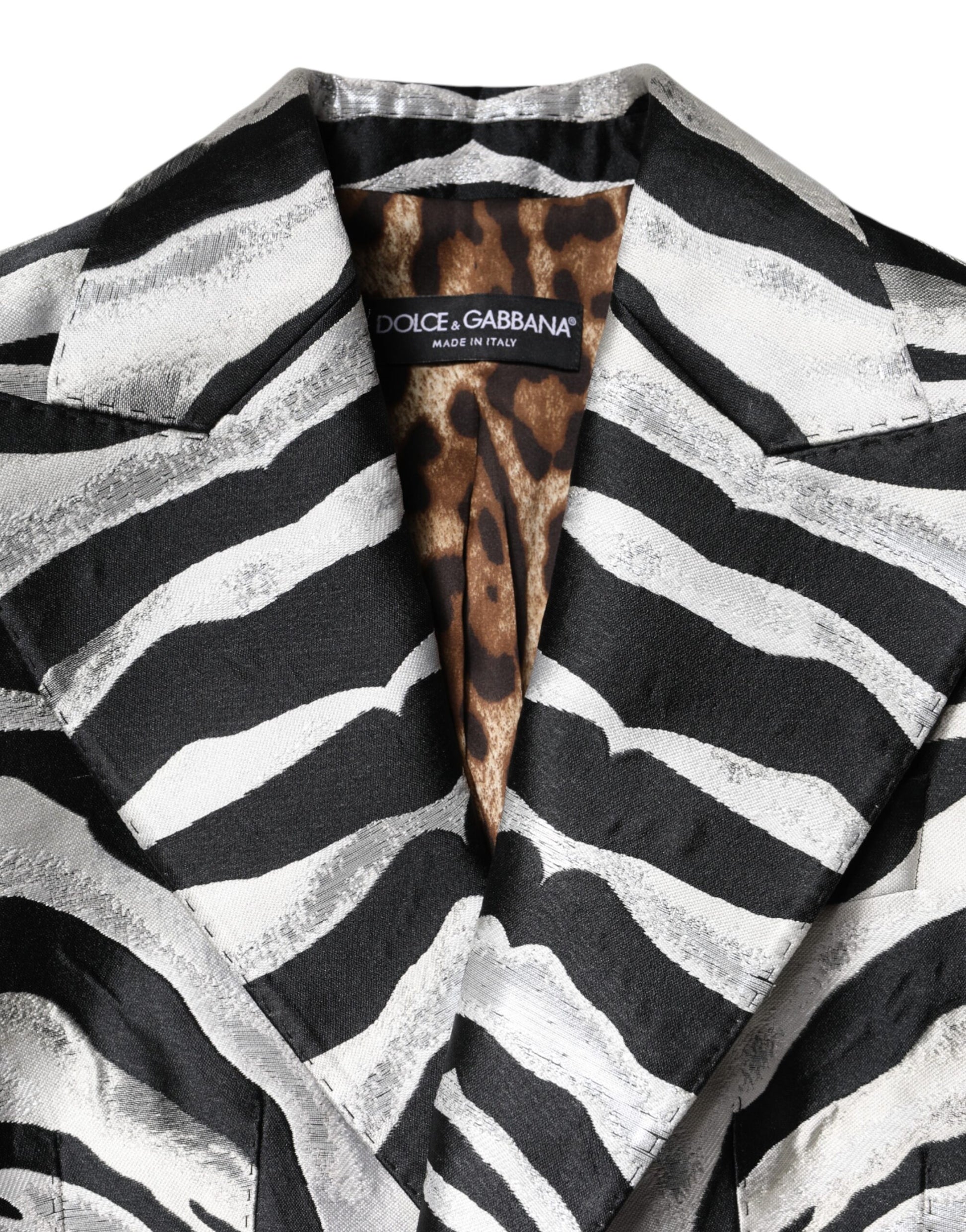 Veste blazer femme Dolce & Gabbana en polyester noir et blanc