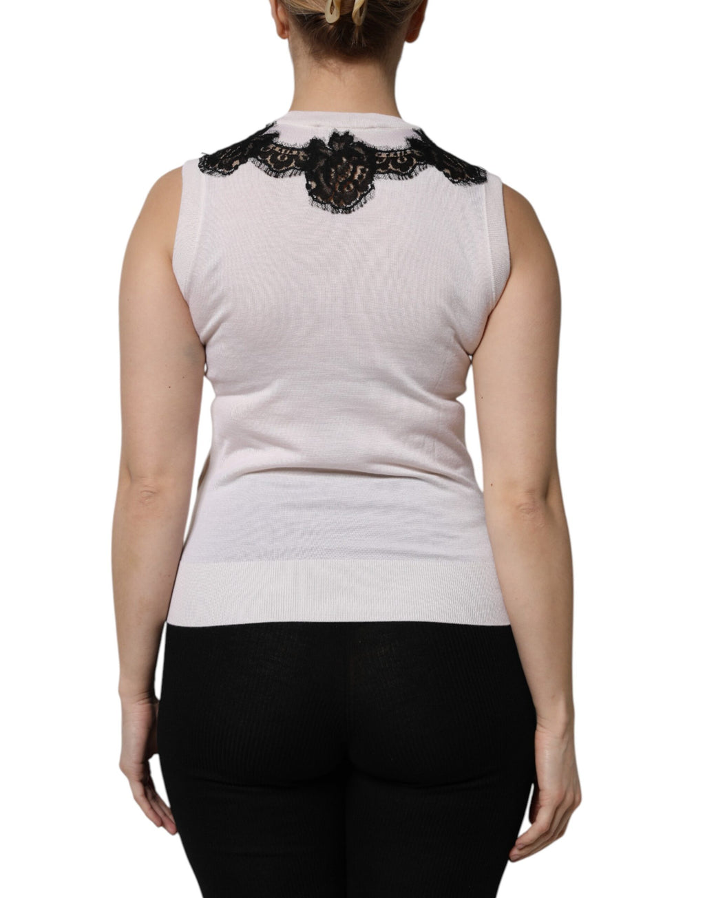Dolce & Gabbana White Sleeveless T-Shirt for Women side view