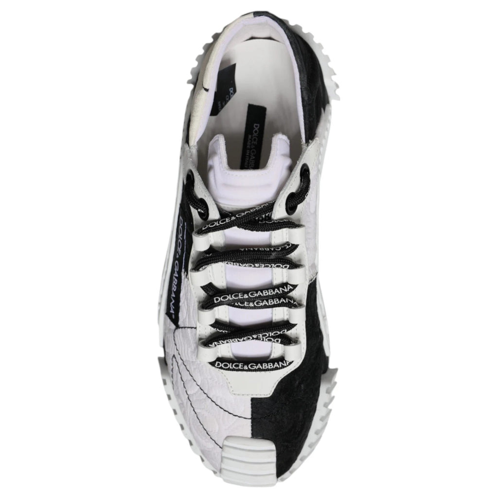 Dolce & Gabbana White Black Low Top NS1 Sneakers Shoes