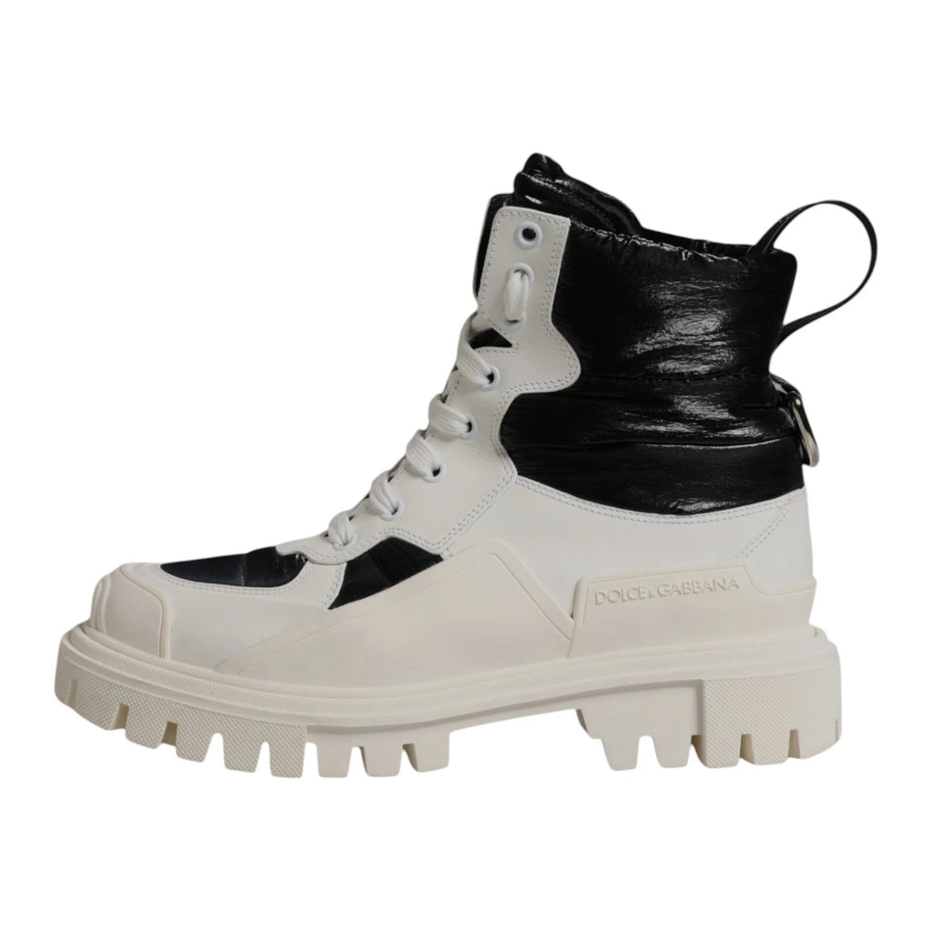Dolce & Gabbana White Lace Up Boots for Women side view