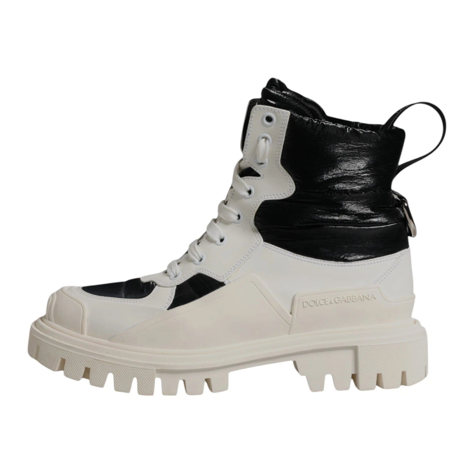 Dolce & Gabbana White Lace Up Boots for Women side view