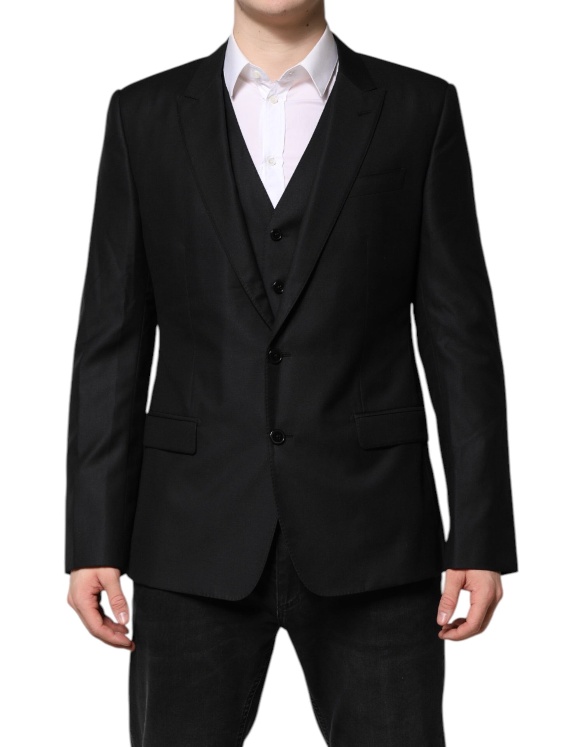 Costume 2 pièces noir Dolce & Gabbana avec veste croisée