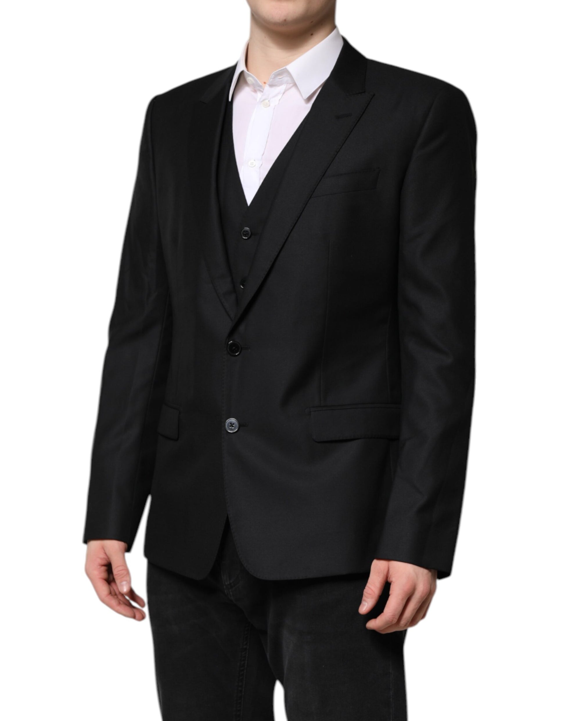 Costume 2 pièces noir Dolce & Gabbana avec veste croisée