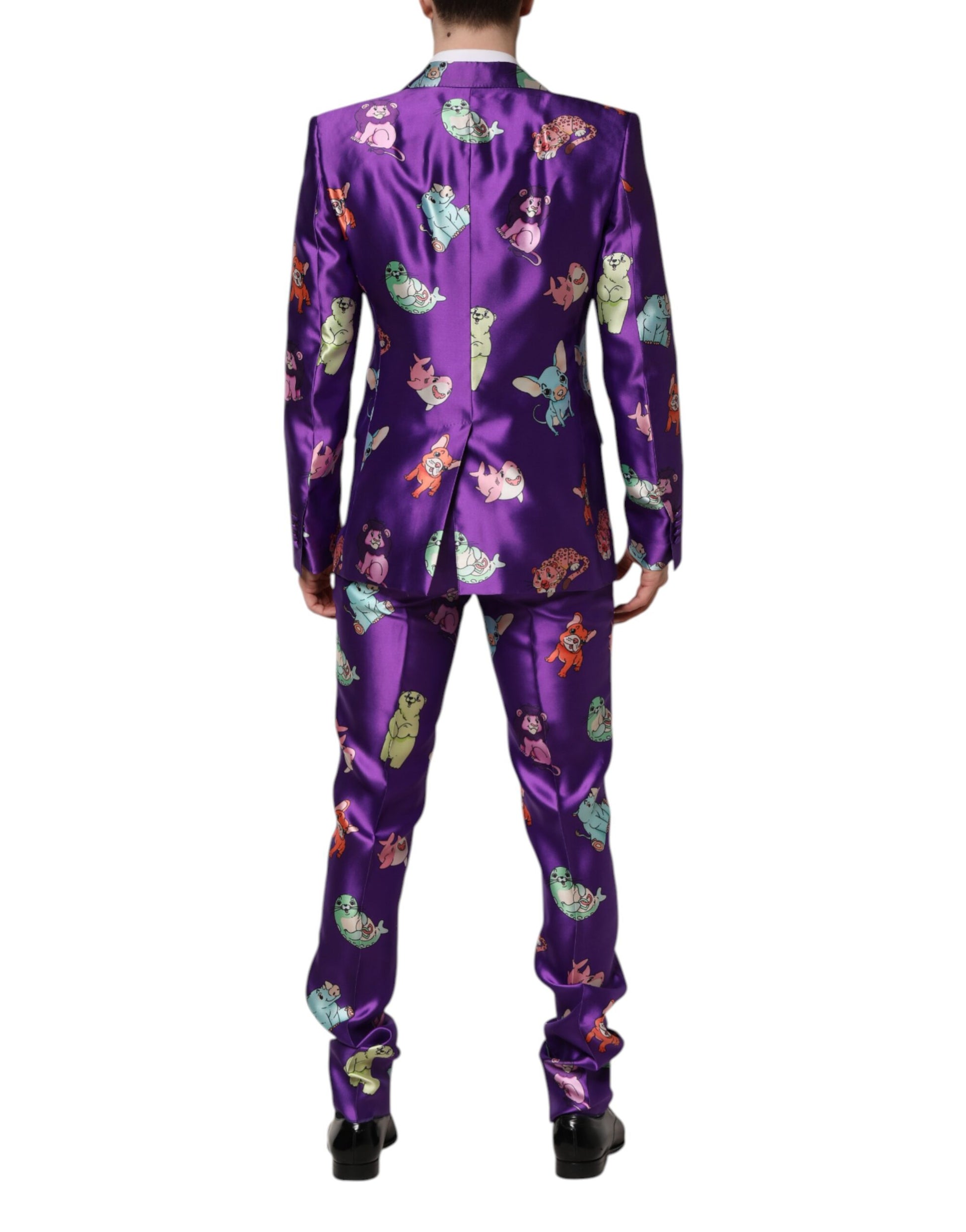 Dolce & Gabbana Purple Three Piece Suits for Men side view