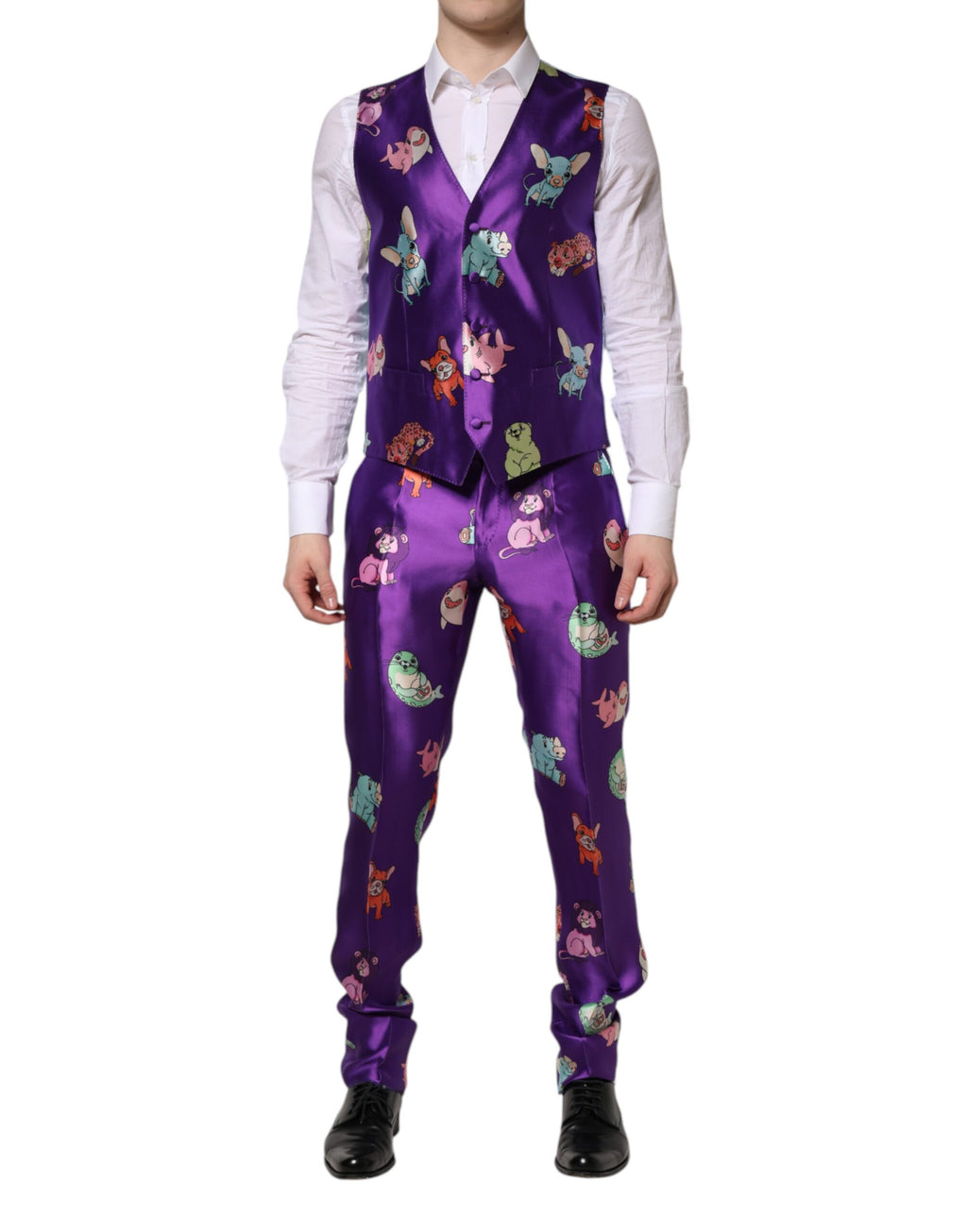 Dolce & Gabbana Purple Three Piece Suits for Men additional view