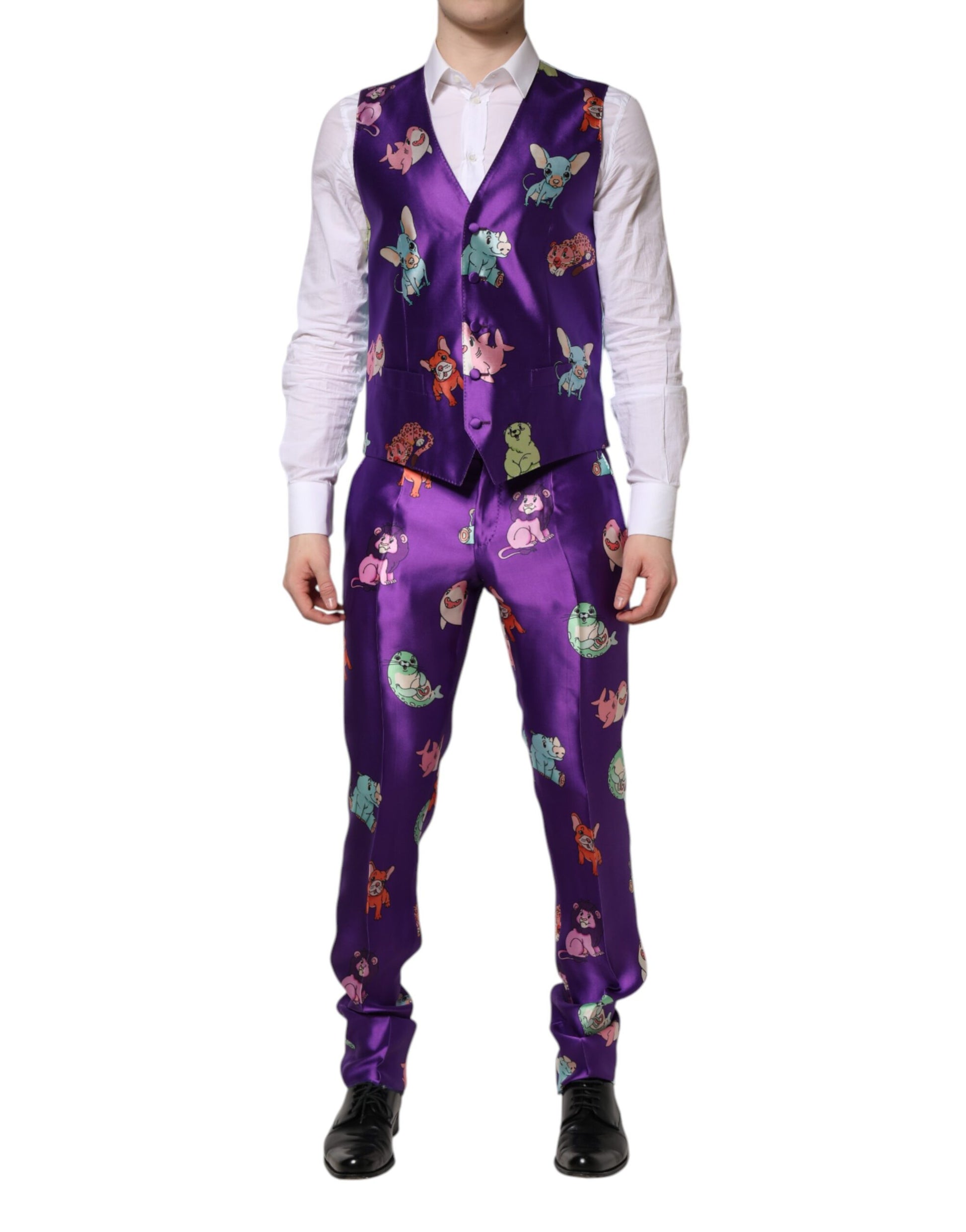 Dolce & Gabbana Purple Three Piece Suits for Men additional view