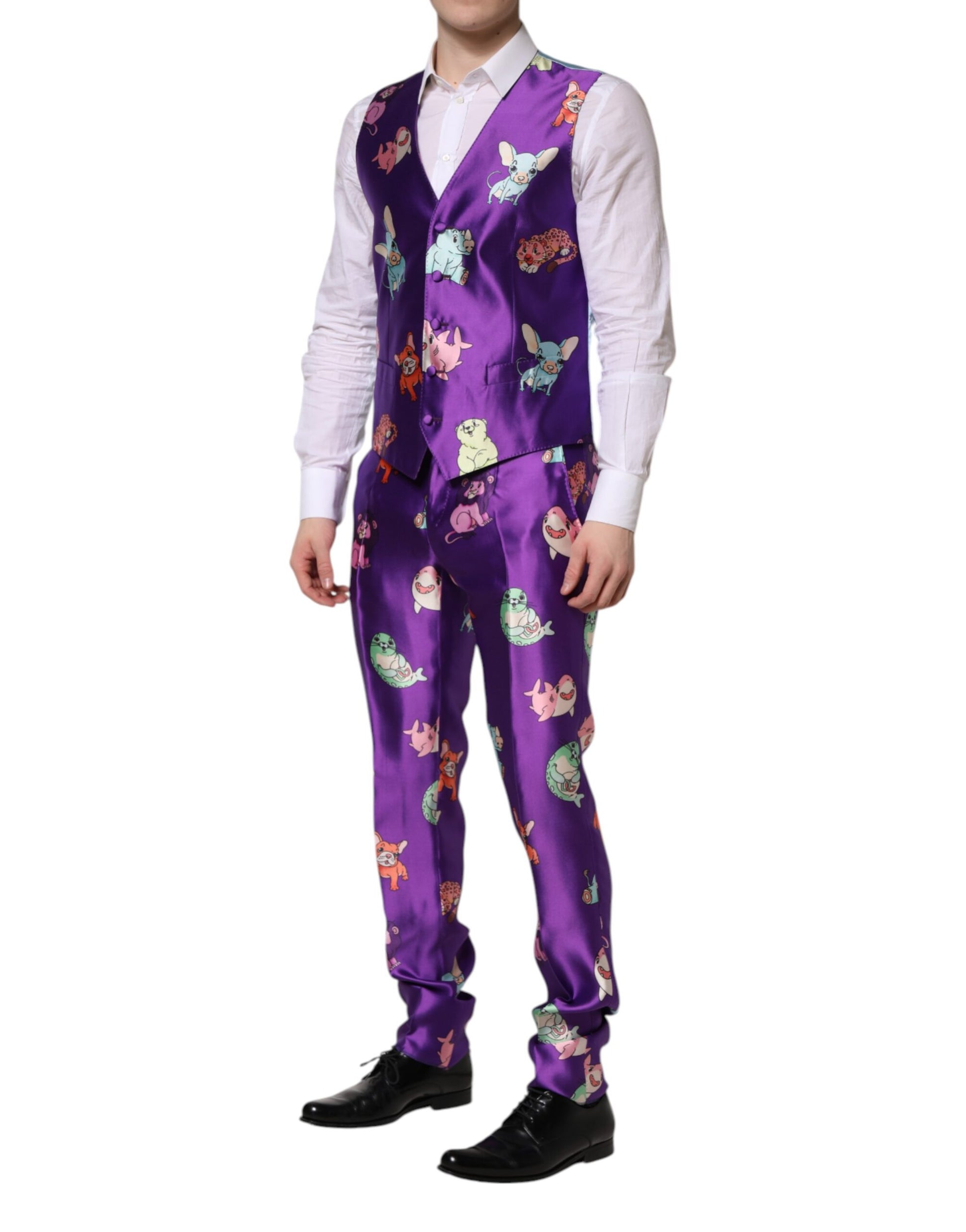 Dolce & Gabbana Purple Three Piece Suits for Men additional view