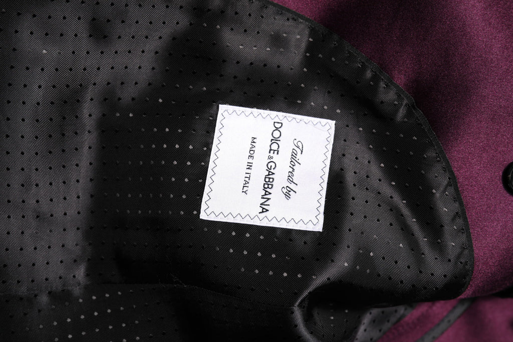Dolce & Gabbana Dunkelvioletter Seidenanzug, 3-teilig, Einreihig