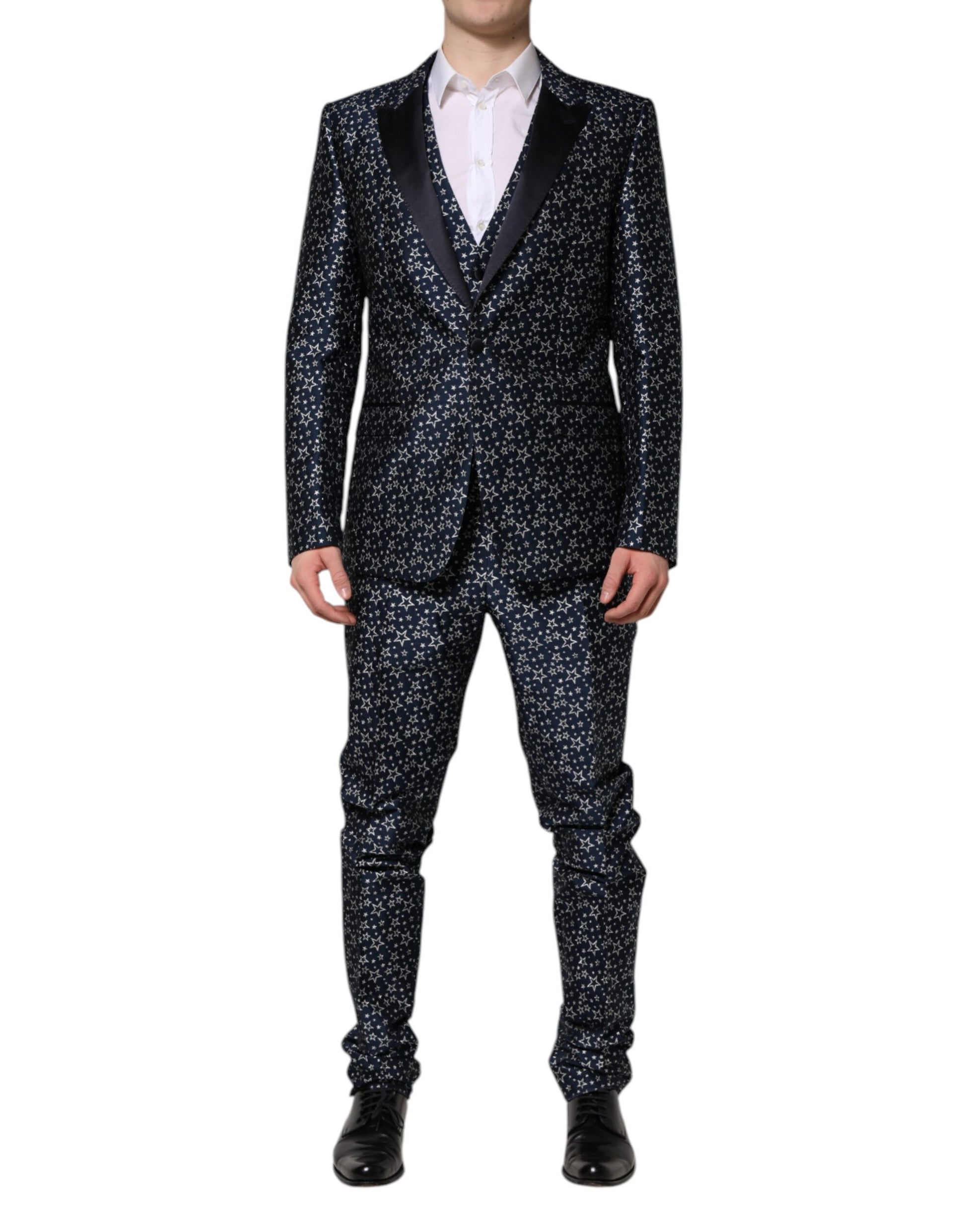 Dolce & Gabbana Blue Three Piece Suits for Men