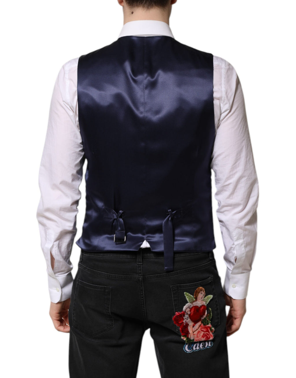 Dolce & Gabbana Blue Waistcoats for Men side view