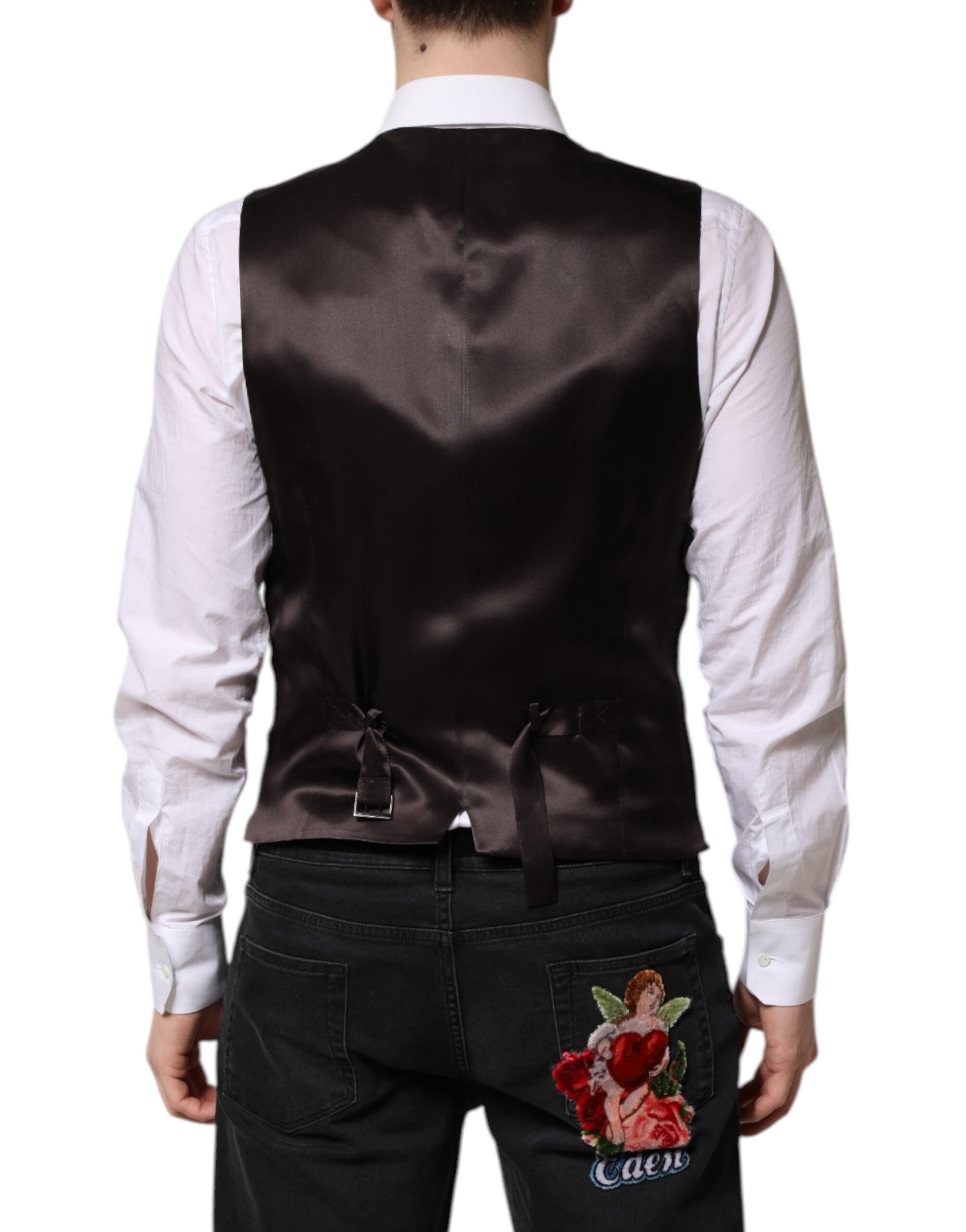 Dolce & Gabbana Black Waistcoats for Men side view