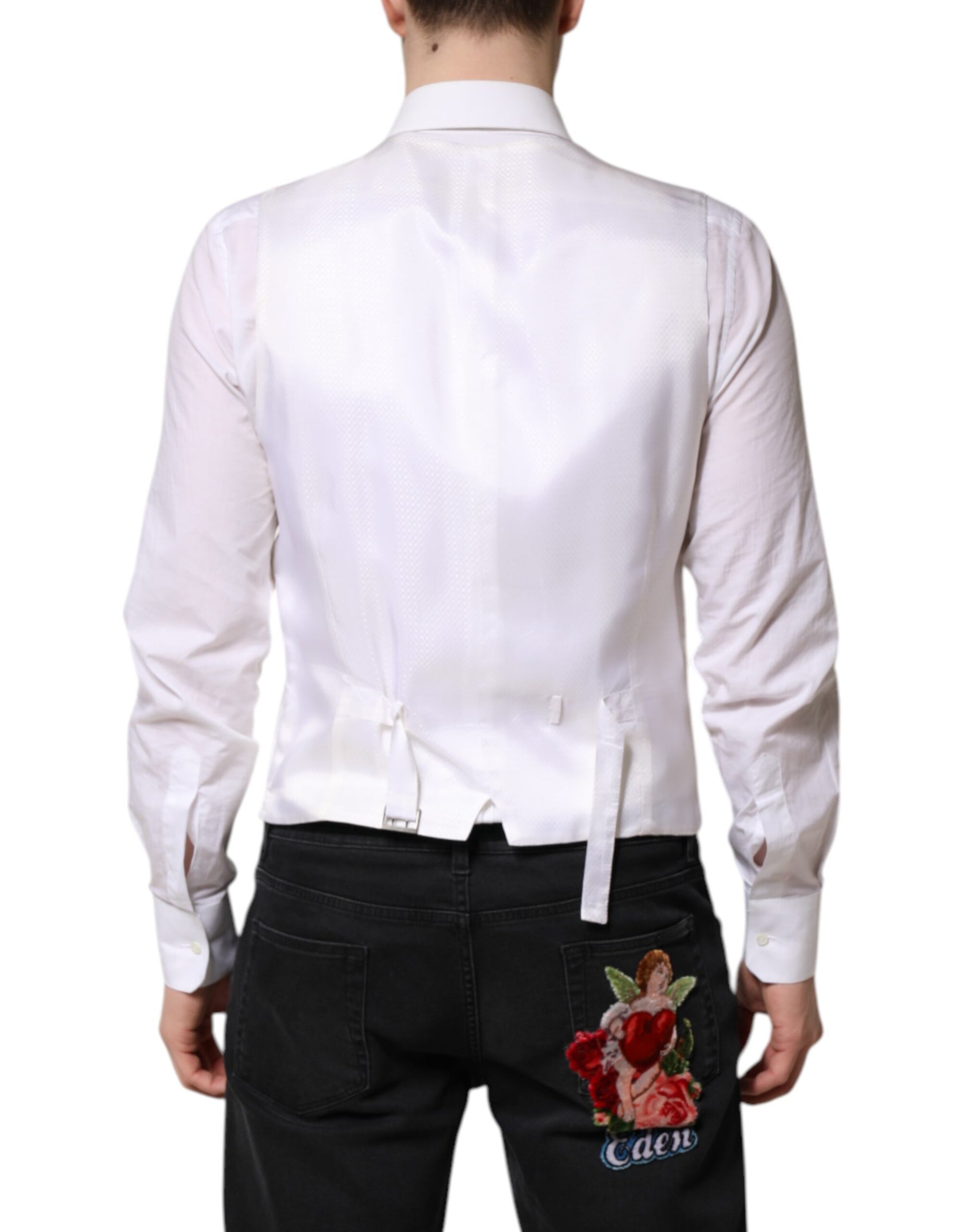 Dolce & Gabbana White Waistcoats for Men side view
