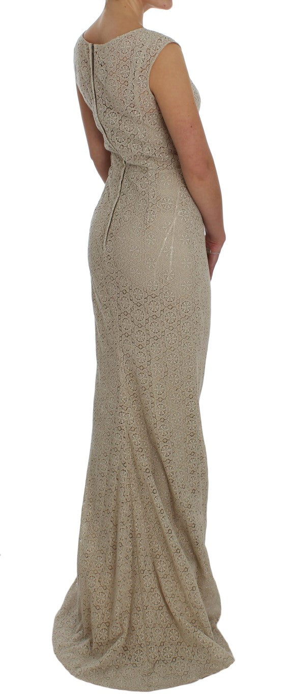 Dolce & Gabbana Beige Long Dress for Women side view