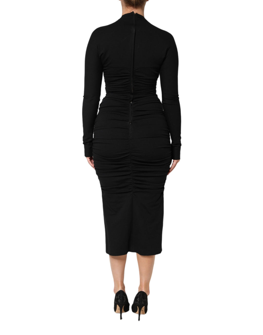 Dolce & Gabbana Black Midi Dress for Women side view