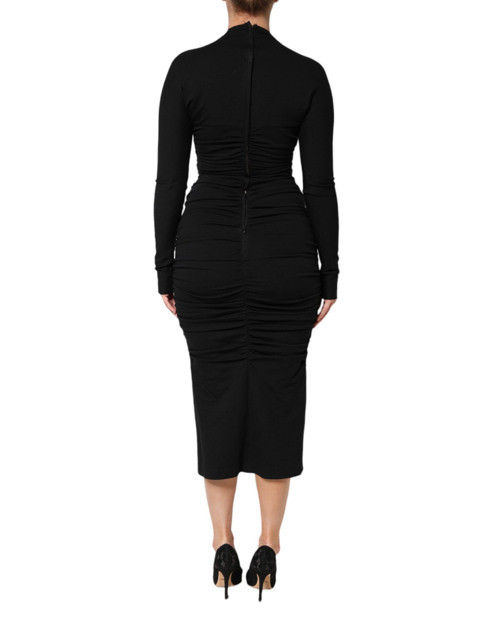 Dolce & Gabbana Black Midi Dress for Women side view