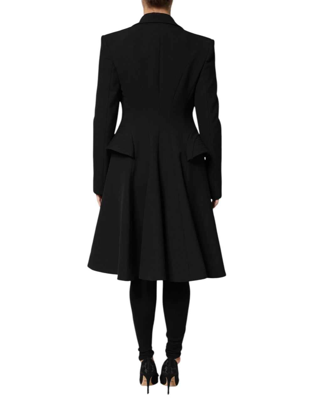 Les Hommes Black Trench Coats for Women side view