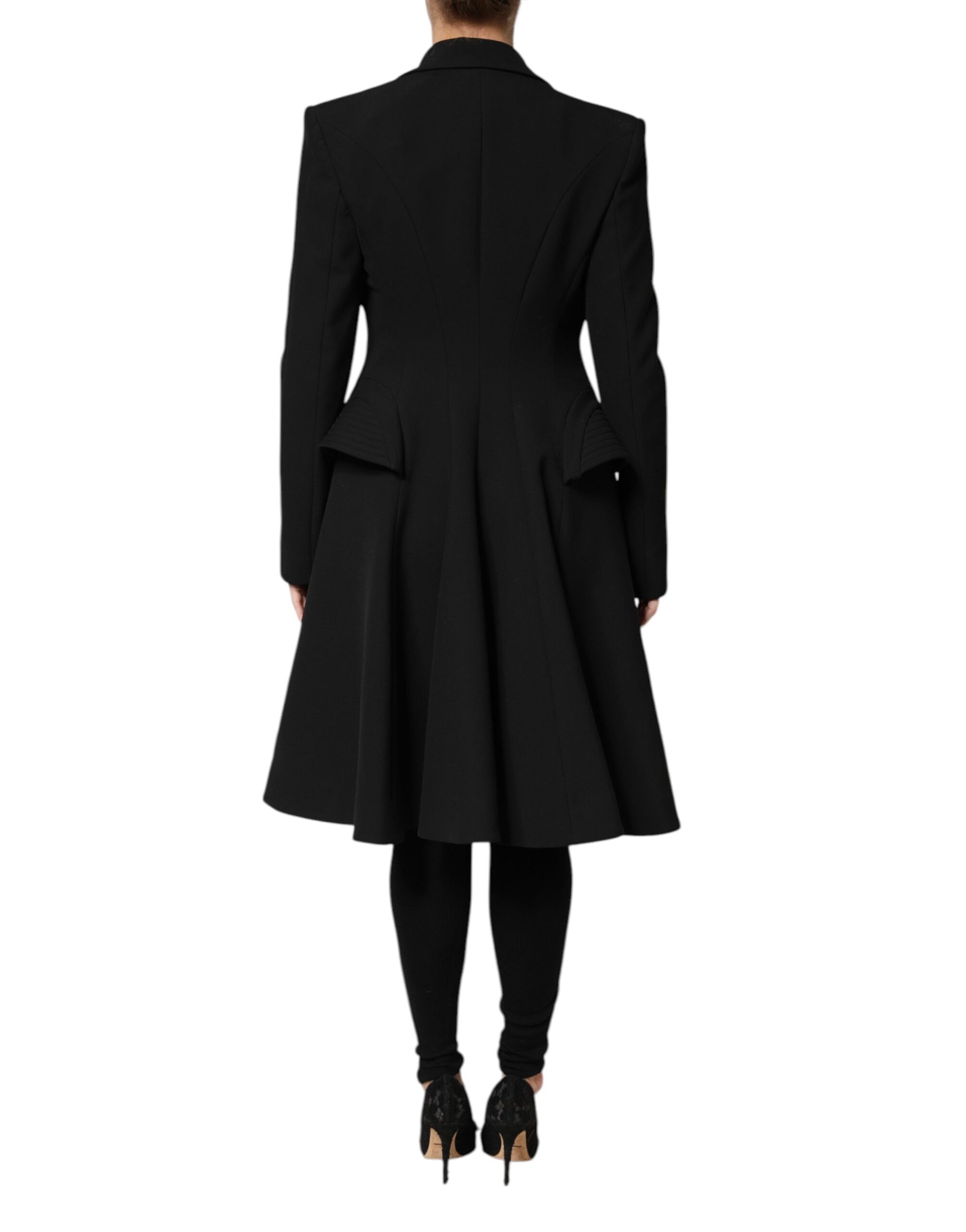 Les Hommes Black Trench Coats for Women side view