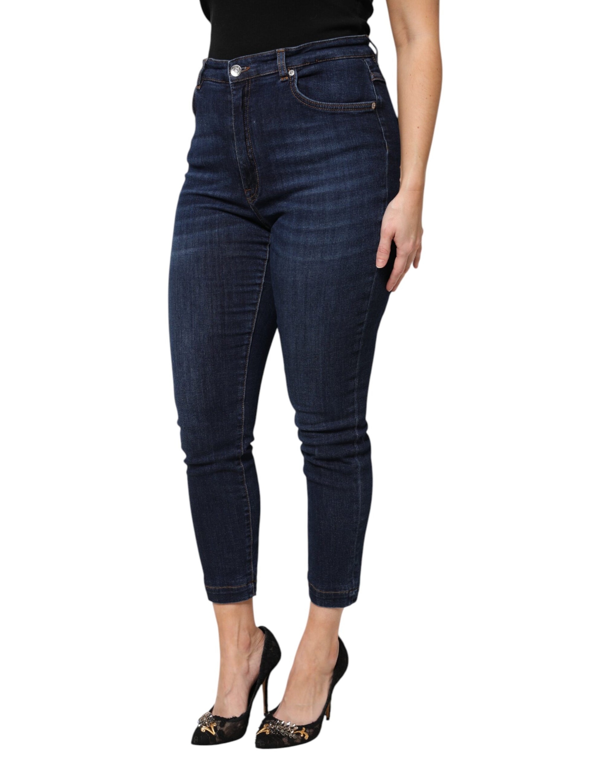 Dolce & Gabbana Blue Skinny Jeans for Women detail view