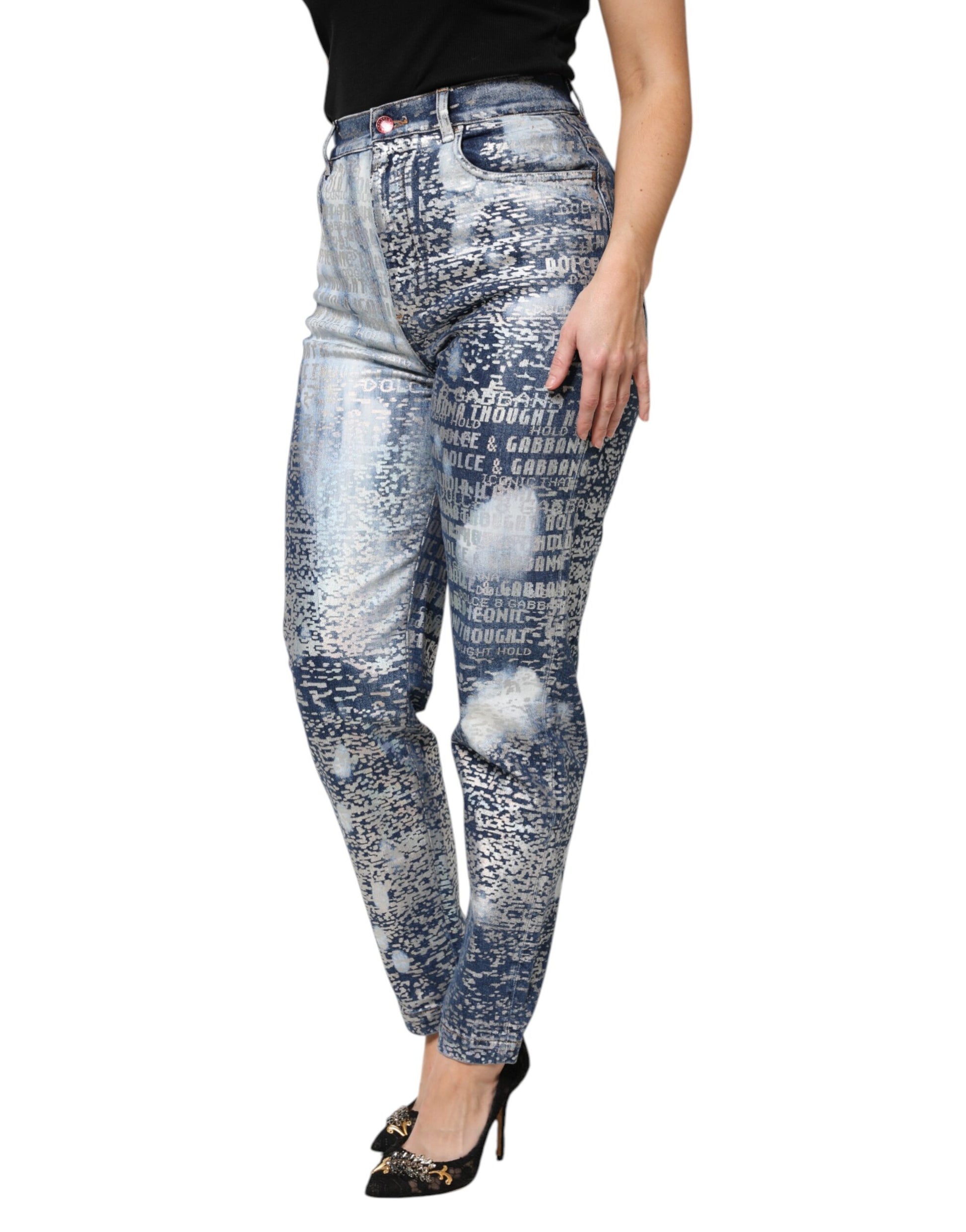 Dolce & Gabbana Blue Skinny Jeans for Women detail view