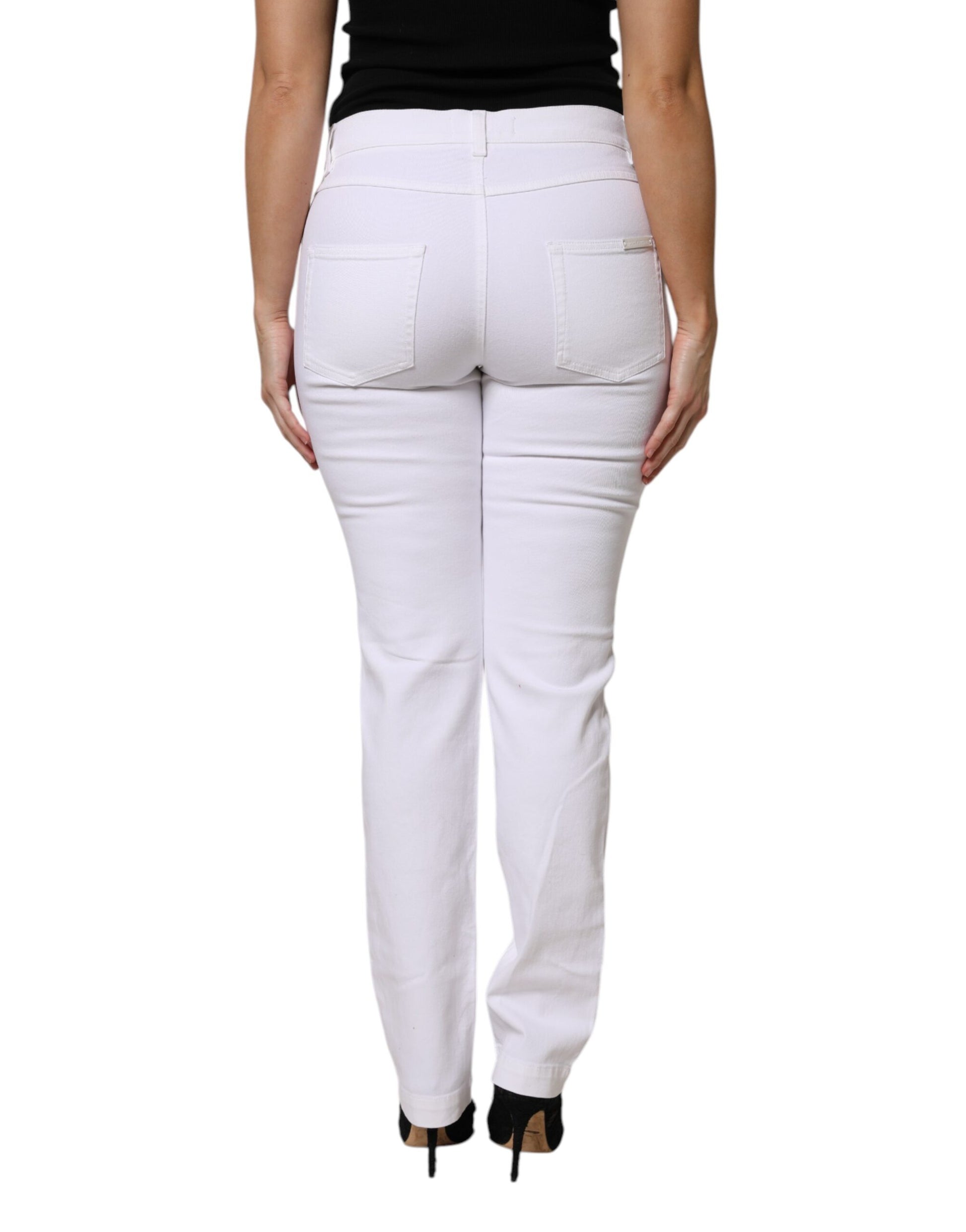 Dolce & Gabbana White Skinny Jeans for Women side view
