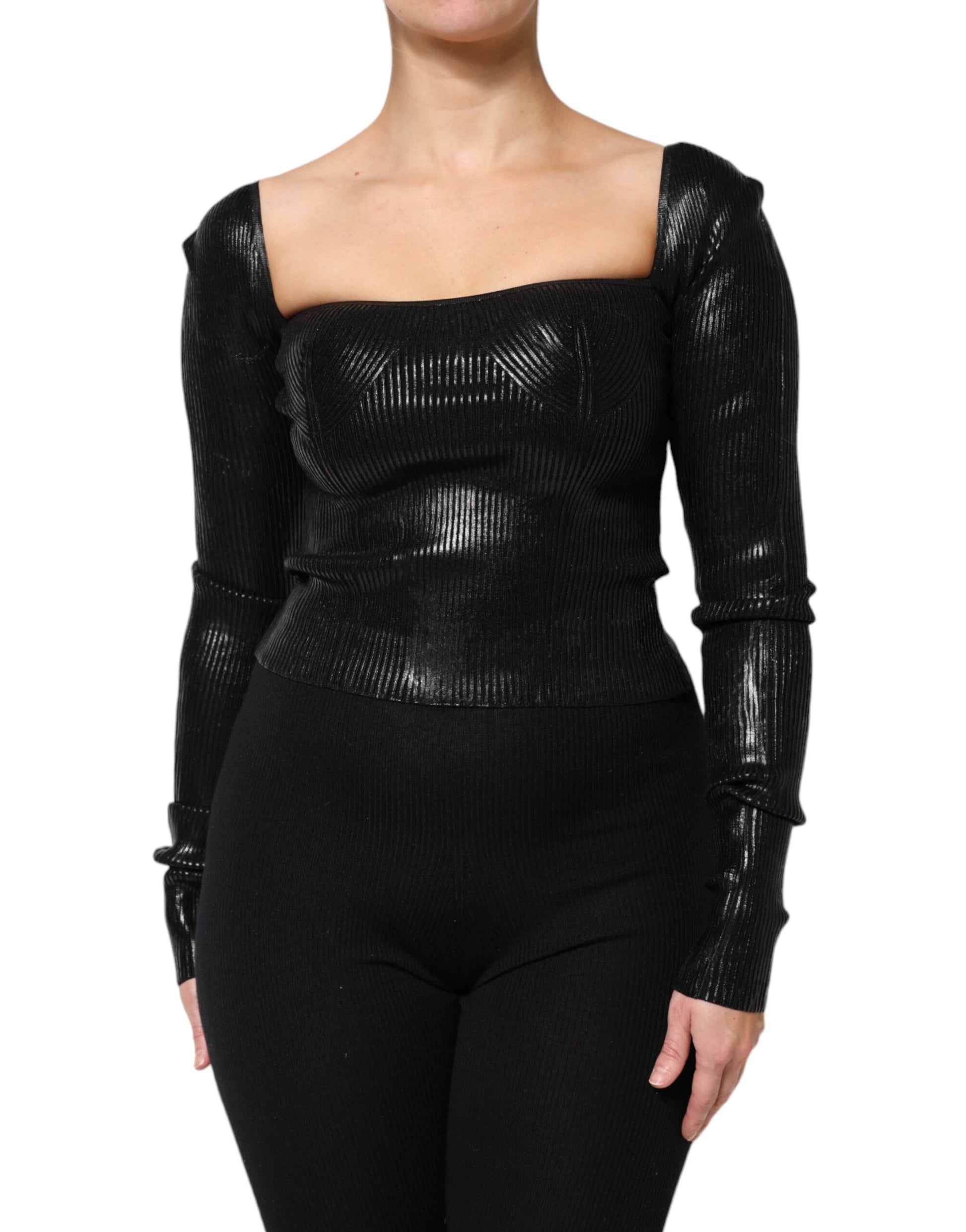 Dolce & Gabbana Black Long Sleeve T-Shirt for Women alternate view