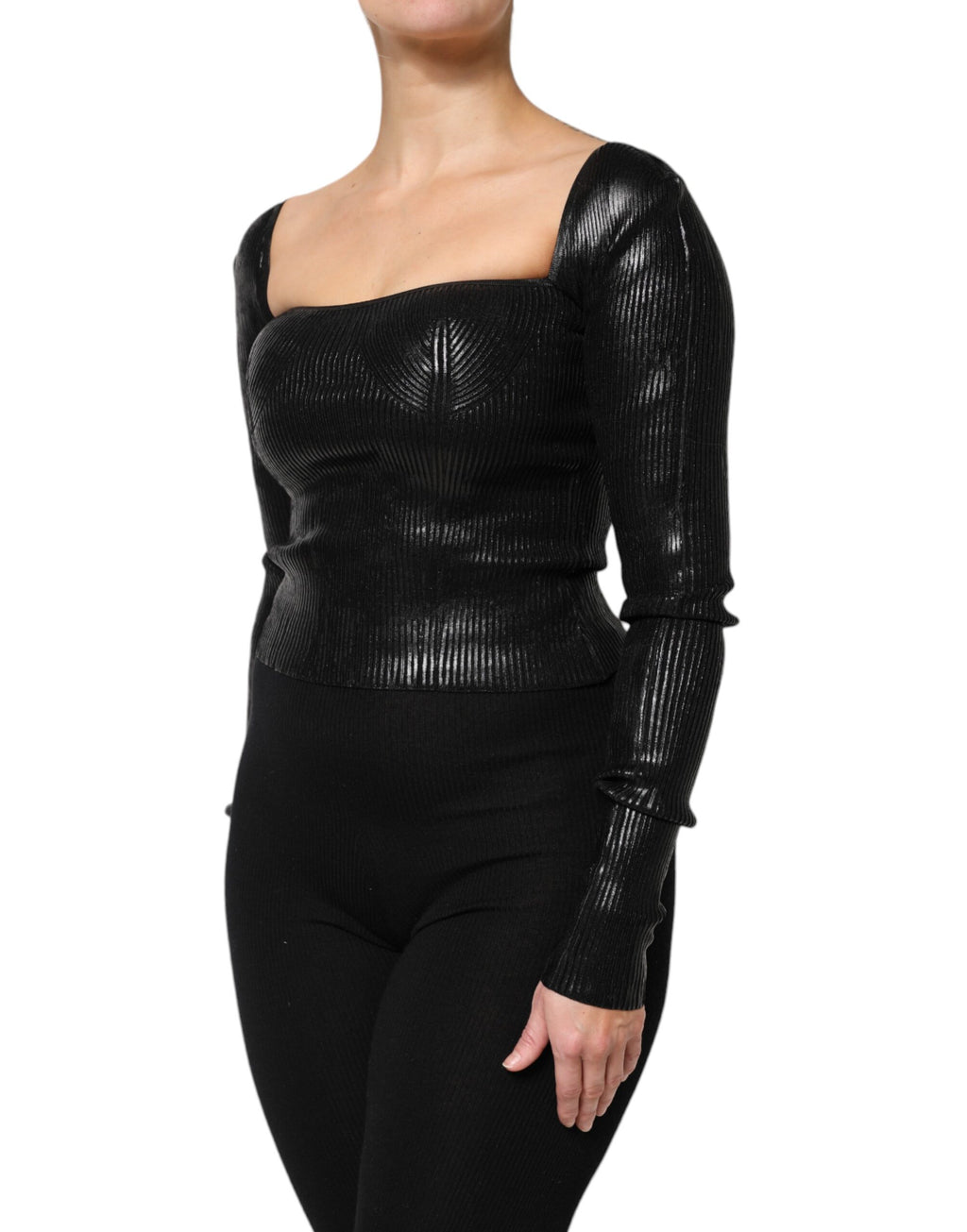 Dolce & Gabbana Black Long Sleeve T-Shirt for Women detail view